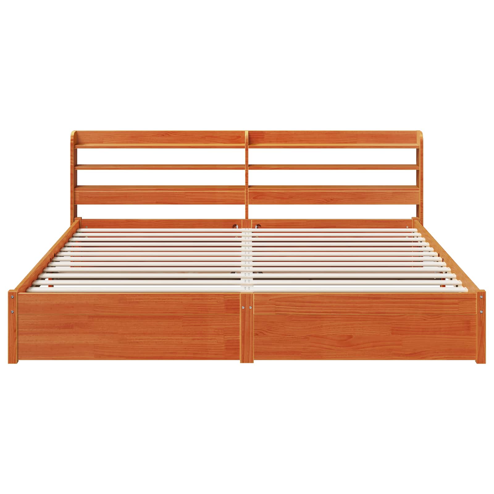 Bedframe met hoofdeinde Wasbruin 200 x 200 cm Massief Vurenhout is nu te koop bij PeponiXL, paradijselijk wonen!