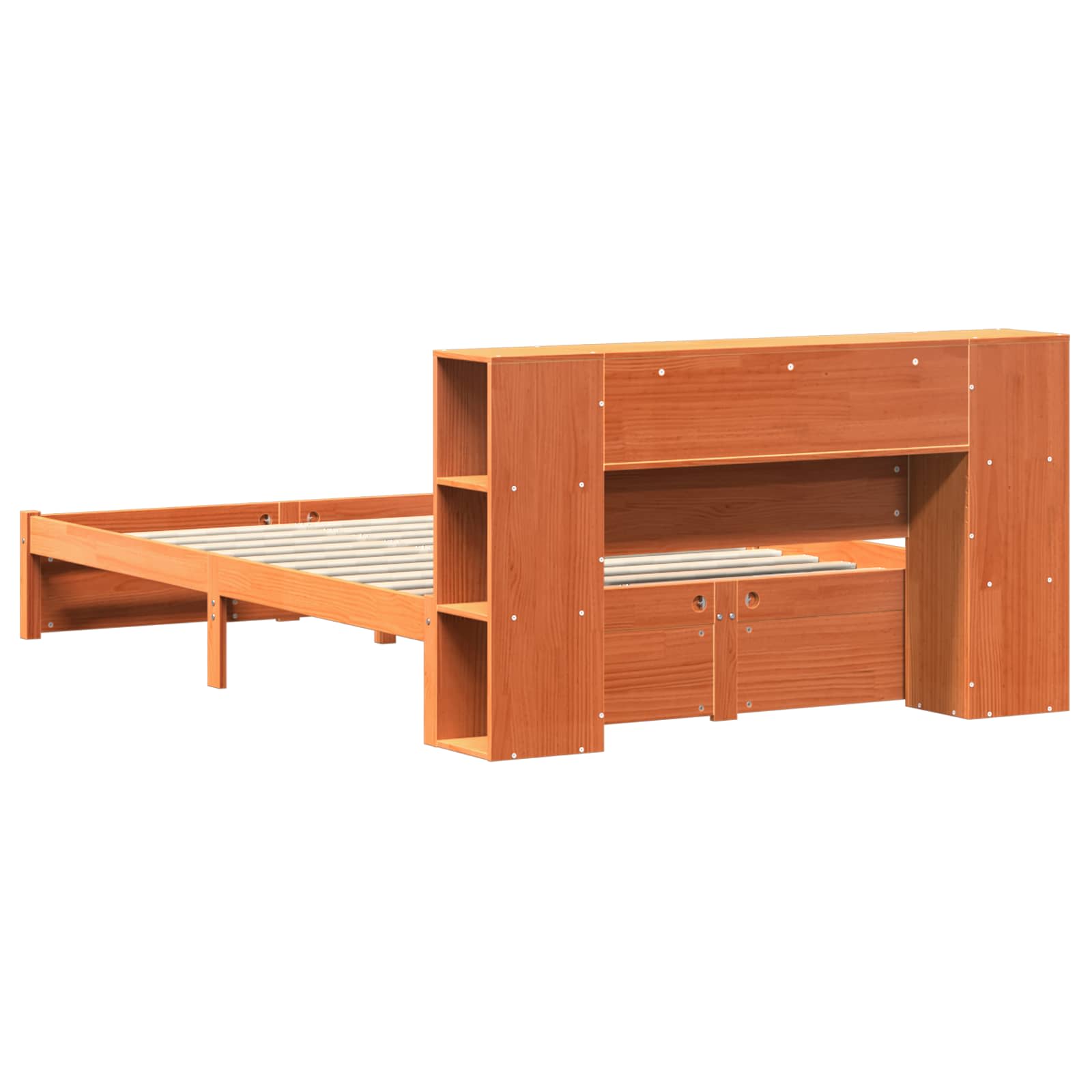 Bedframe met opberghoofdeksel 2 pcs Wasbruin Massief Vurenhout is nu te koop bij PeponiXL, paradijselijk wonen!