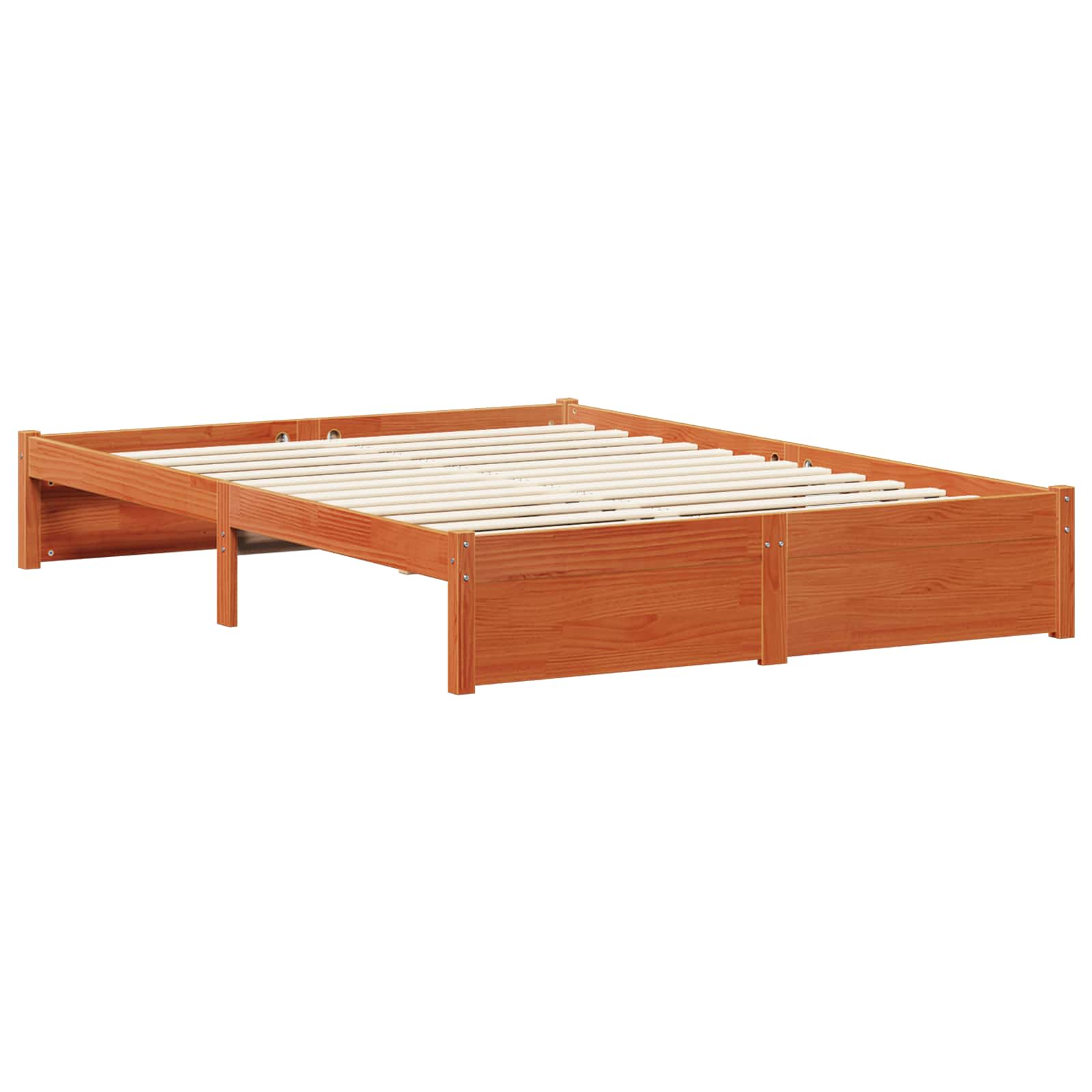 Bedframe met hoofdeinde Wasbruin 150 x 200 cm Massief Vurenhout is nu te koop bij PeponiXL, paradijselijk wonen!