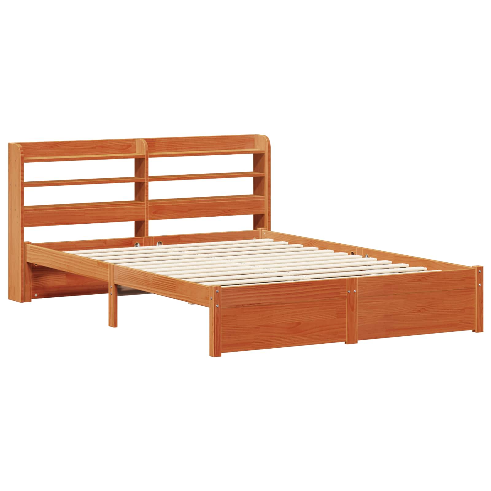 Bedframe met hoofdeinde Wasbruin 150 x 200 cm Massief Vurenhout is nu te koop bij PeponiXL, paradijselijk wonen!