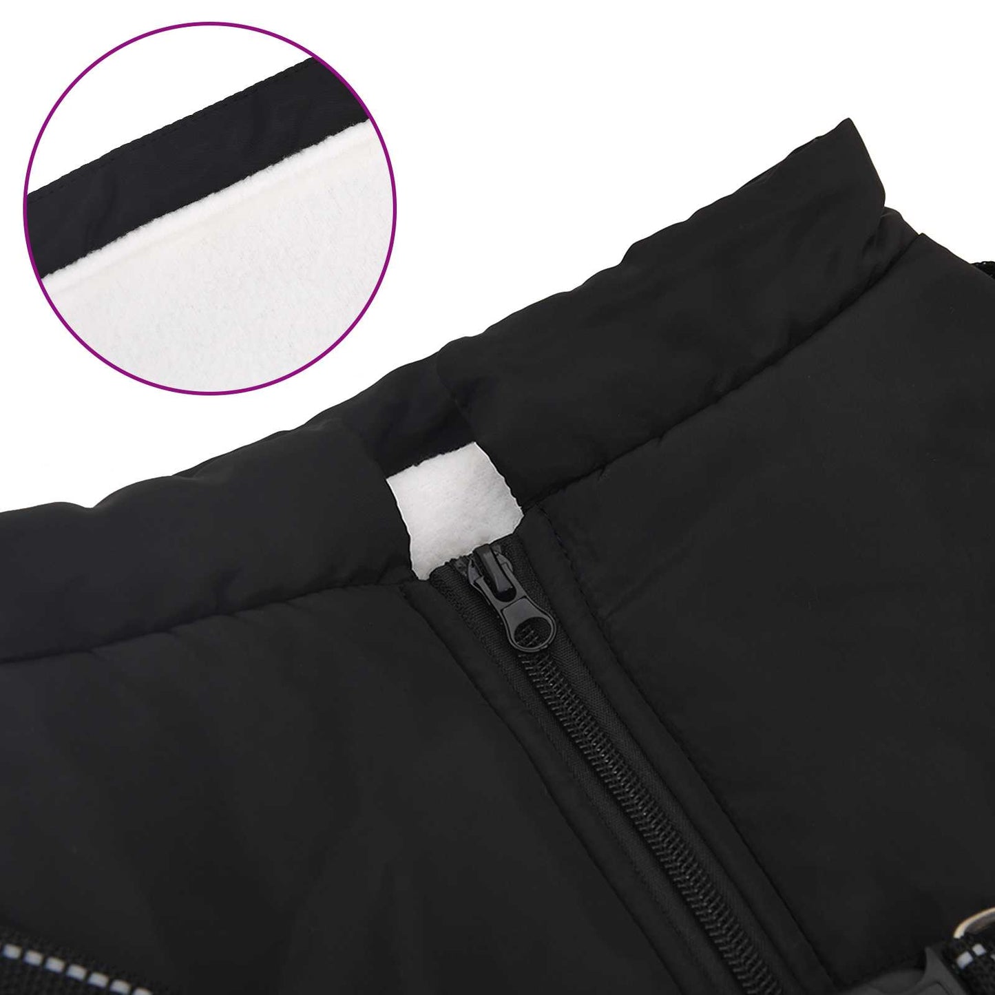 Hondenjas Zwart L52 Fleece en polyester