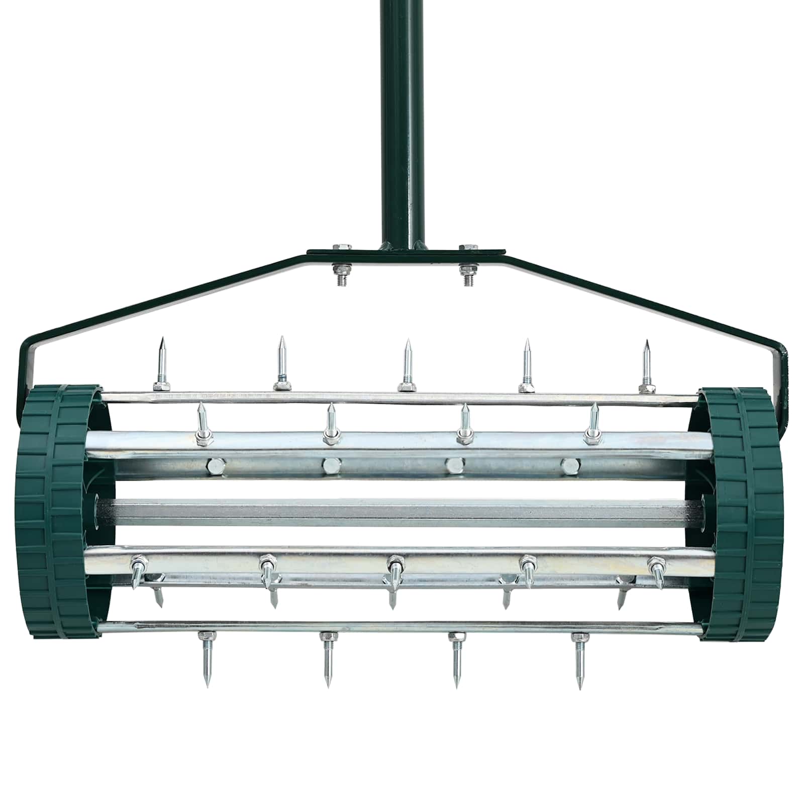Lawn Roller Pull met Aerator Klemmen Groen 127,5 x 44 cm Staal is nu te koop bij PeponiXL, paradijselijk wonen!