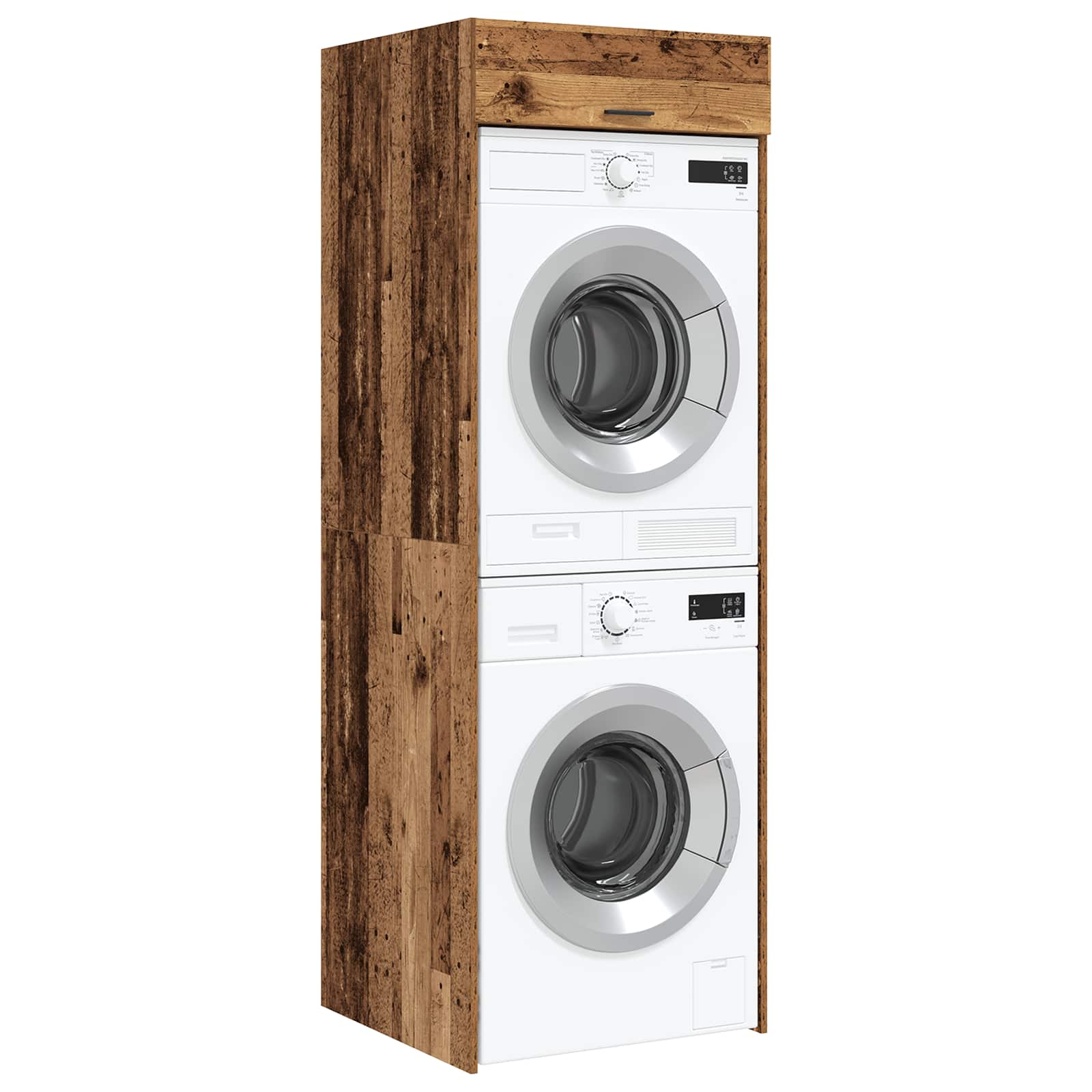 Wasmachinekast Oudhout 67,5 x 68 x 200 cm Bewerkt hout is nu te koop bij PeponiXL, paradijselijk wonen!