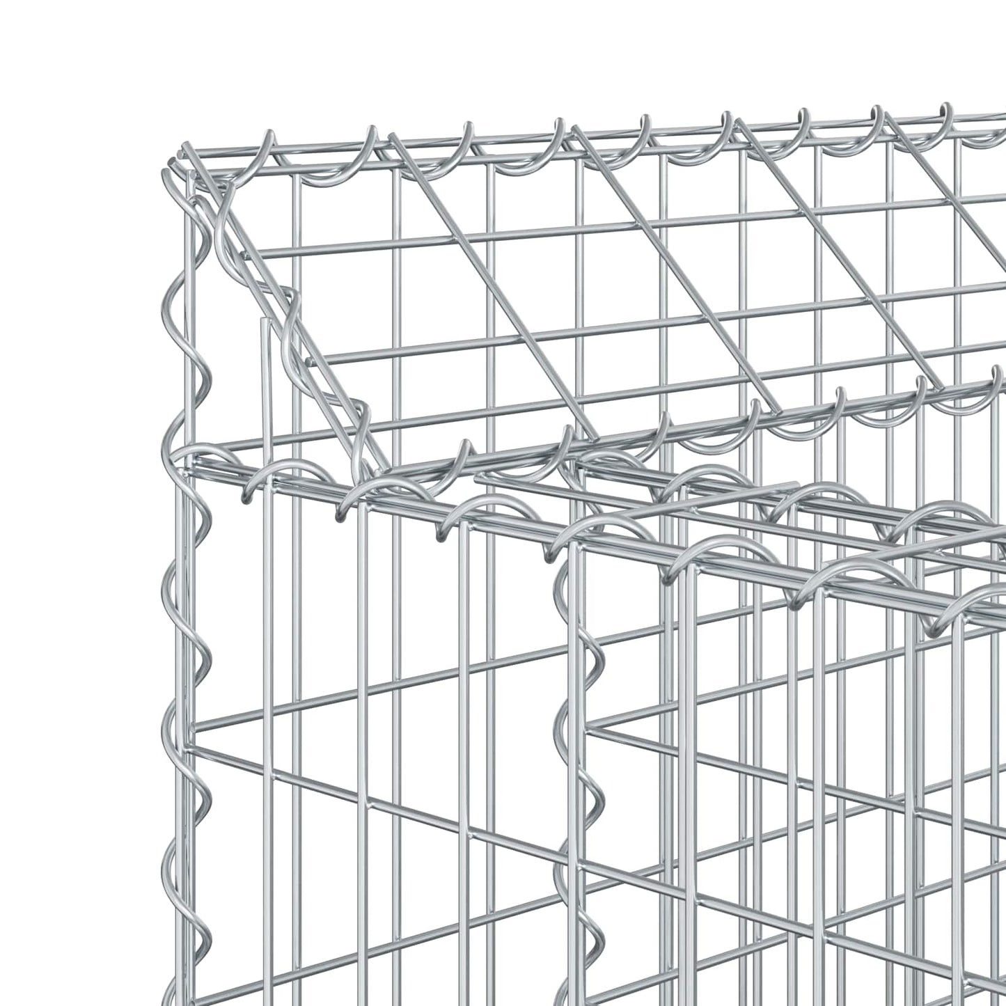Gabion Verhoogd Bed 2 pcs Zilverkleurig is nu te koop bij PeponiXL, paradijselijk wonen!