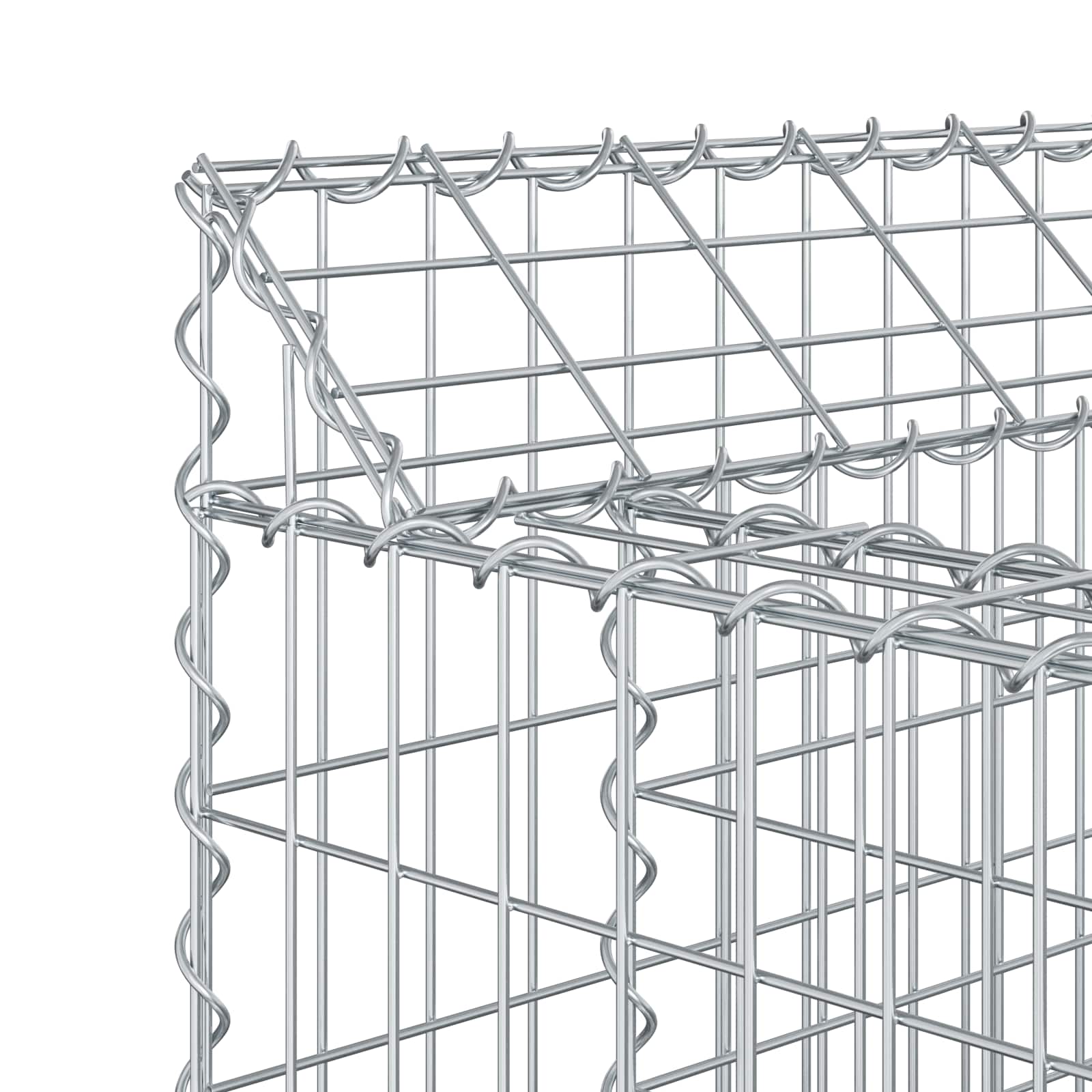 Gabion Verhoogd Bed 2 pcs Zilverkleurig is nu te koop bij PeponiXL, paradijselijk wonen!