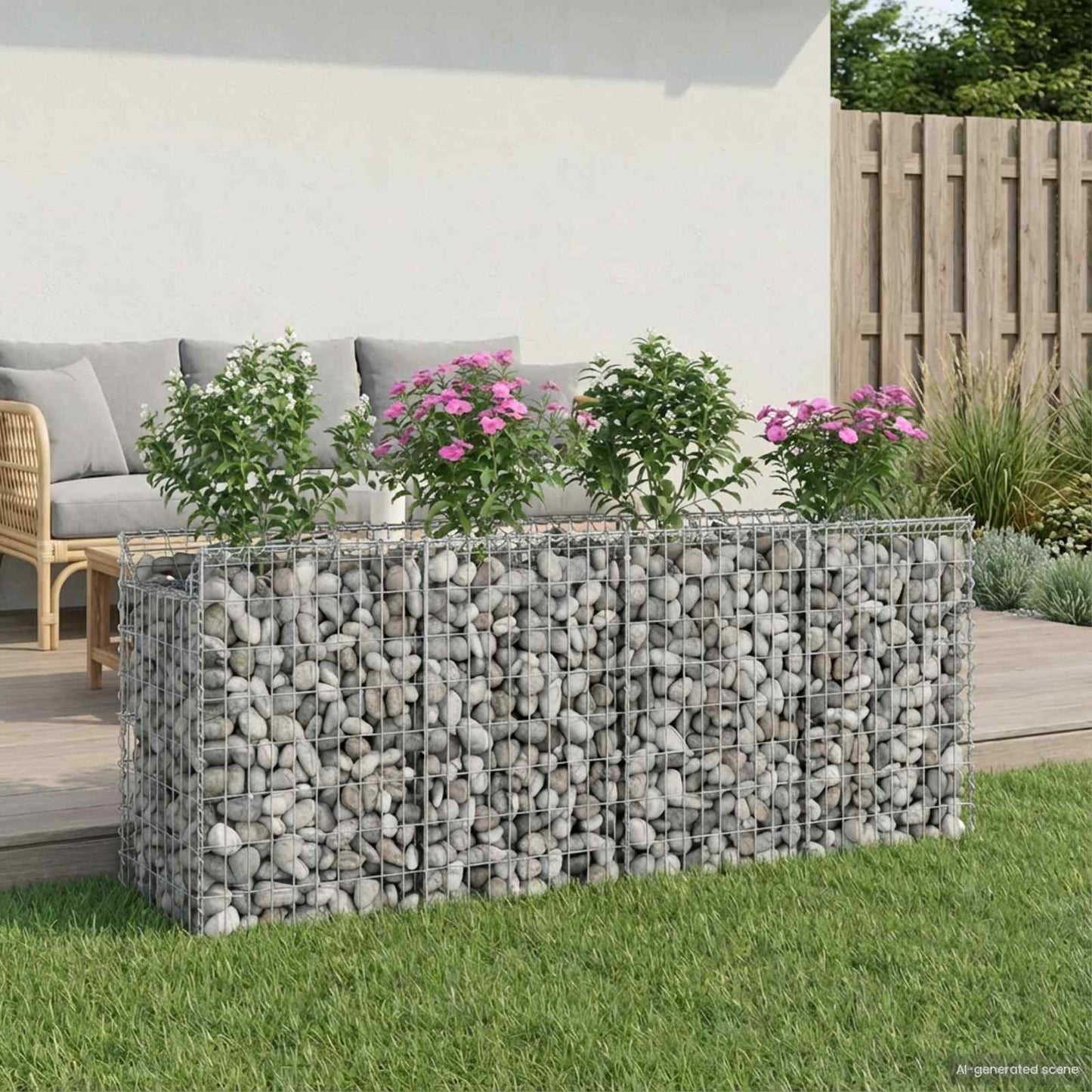 Gabion Verhoogd Bed 2 pcs Zilverkleurig is nu te koop bij PeponiXL, paradijselijk wonen!