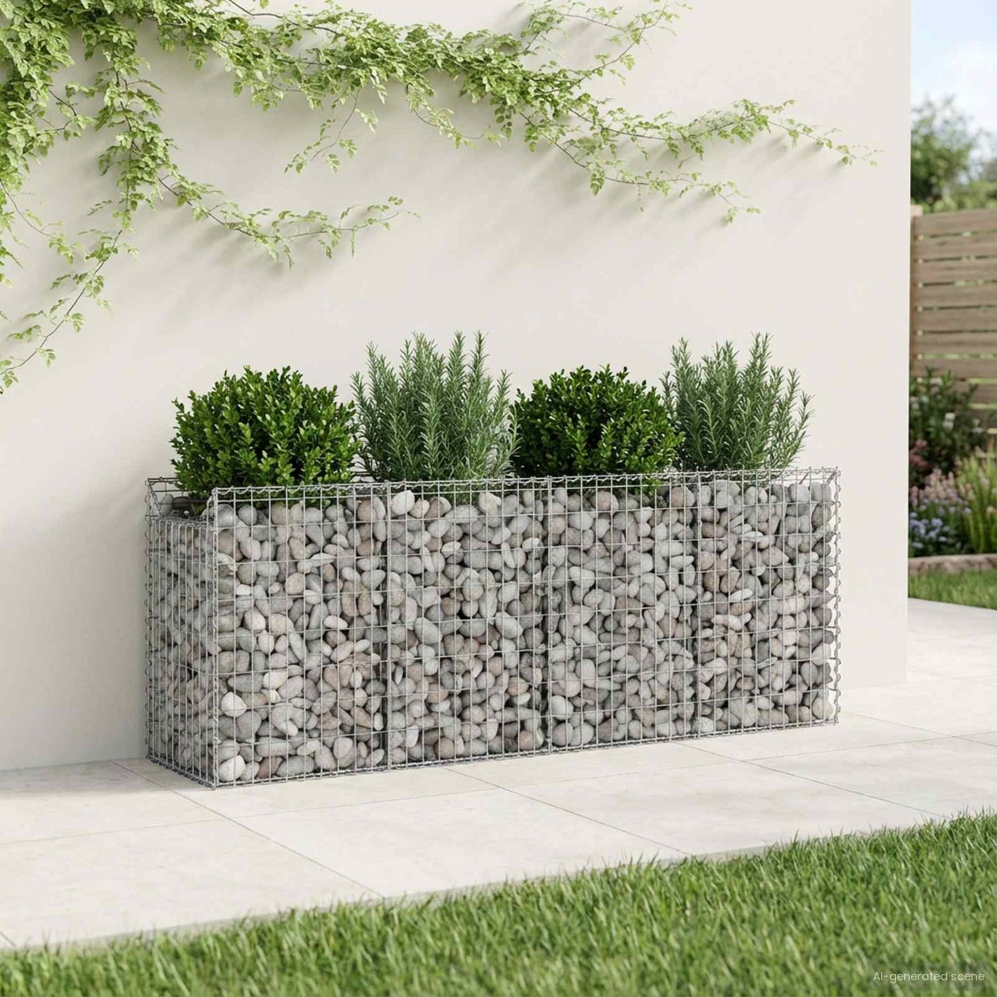 Gabion Verhoogd Bed 2 pcs Zilverkleurig is nu te koop bij PeponiXL, paradijselijk wonen!