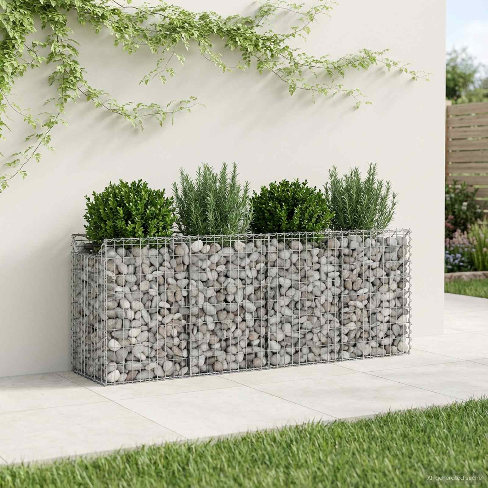 Gabion Verhoogd Bed 2 pcs Zilverkleurig is nu te koop bij PeponiXL, paradijselijk wonen!
