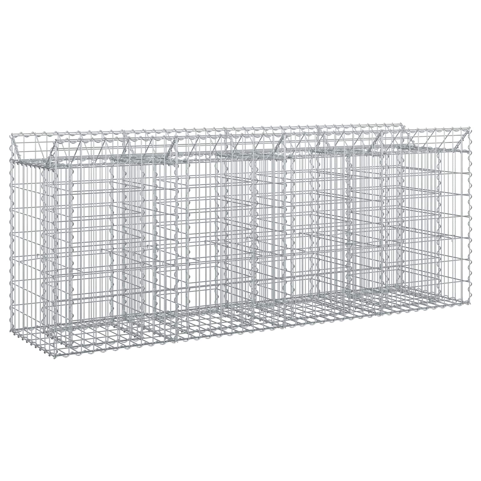 Gabion Verhoogd Bed 2 pcs Zilverkleurig is nu te koop bij PeponiXL, paradijselijk wonen!