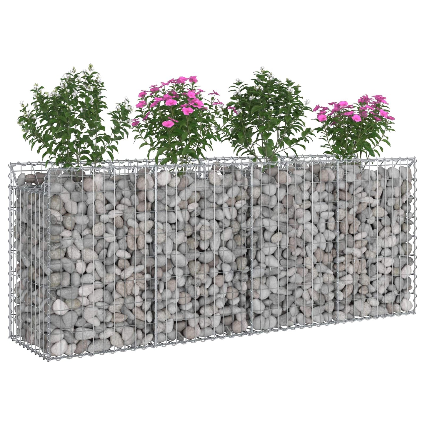 Gabion Verhoogd Bed 2 pcs Zilverkleurig is nu te koop bij PeponiXL, paradijselijk wonen!