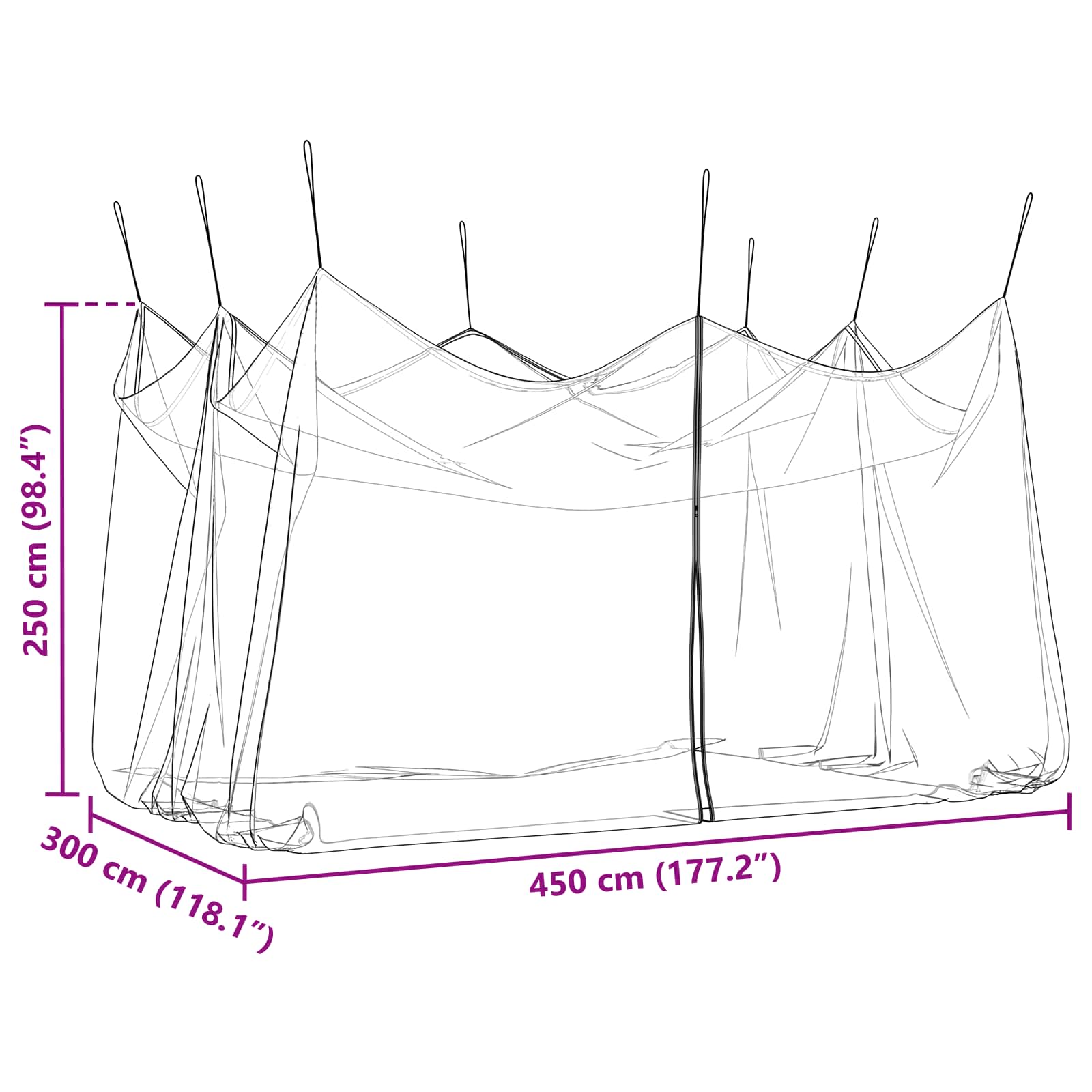 Tuin Muggen Net 156 Gaas Zwart 3 x 4,5 x 2,5 m Polyester is nu te koop bij PeponiXL, paradijselijk wonen!