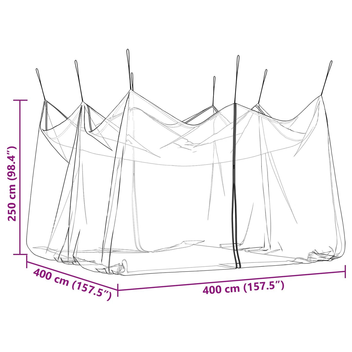 Tuin Muggen Net 156 Gaas Zwart 4 x 4 x 2,5 m Polyester is nu te koop bij PeponiXL, paradijselijk wonen!
