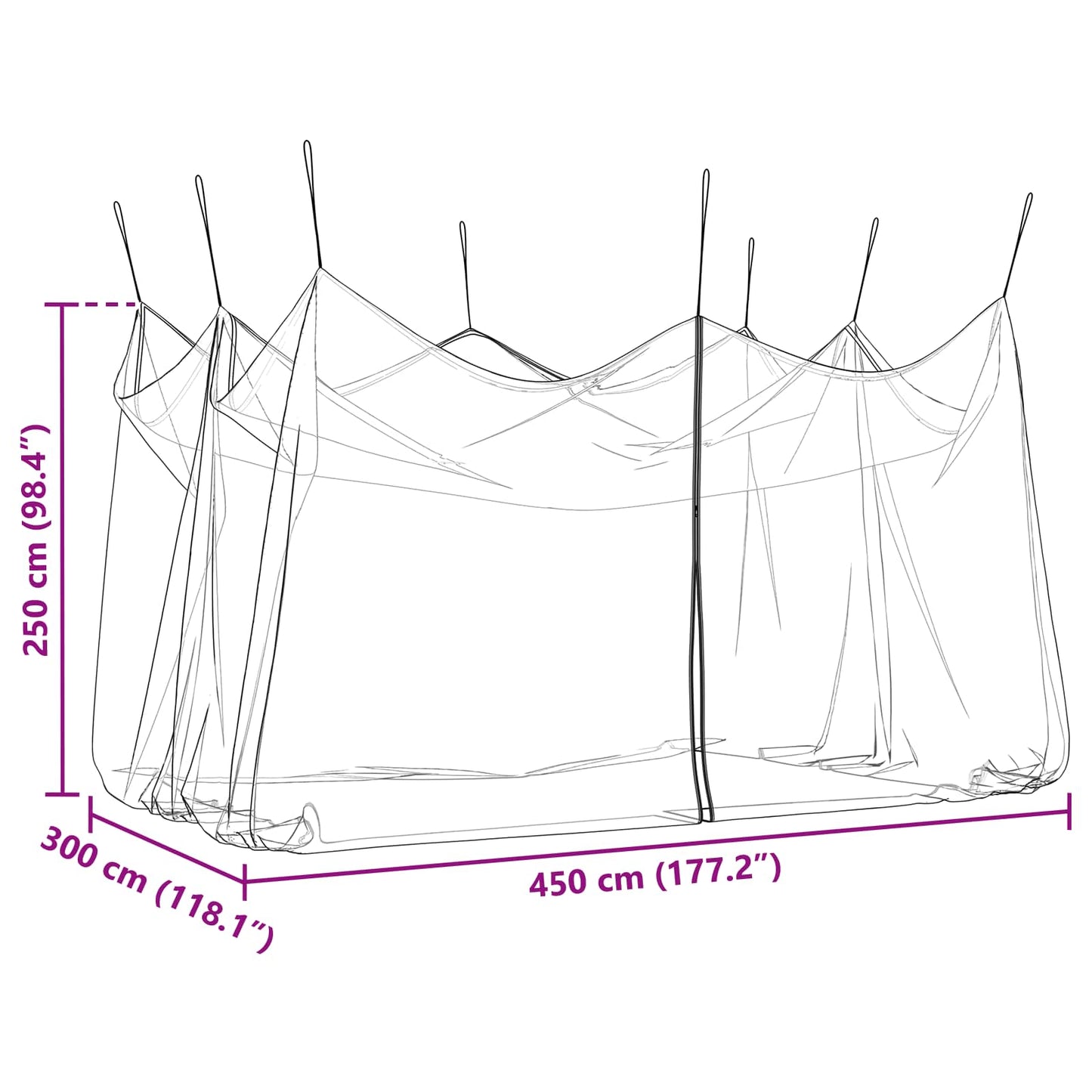 Tuin Muggen Net 156 Gaas Wit 3 x 4,5 x 2,5 m Polyester is nu te koop bij PeponiXL, paradijselijk wonen!