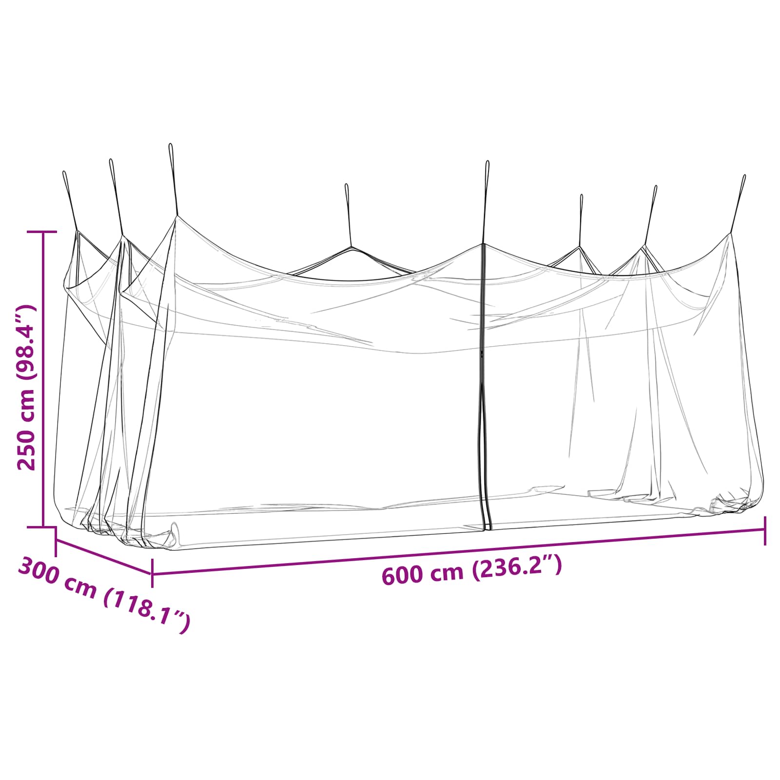 Tuin Muggen Net 156 Gaas Wit 3 x 6 x 2,5 m Polyester is nu te koop bij PeponiXL, paradijselijk wonen!