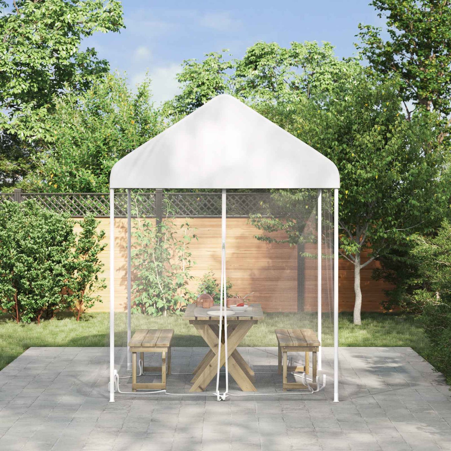 Muggennet voor het prieel 220 mesh Wit 2 x 2 x 2 m Polyester is nu te koop bij PeponiXL, paradijselijk wonen!