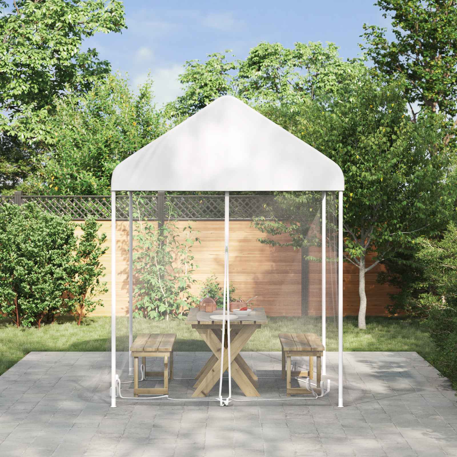 Muggennet voor het prieel 220 mesh Wit 2 x 2 x 2 m Polyester is nu te koop bij PeponiXL, paradijselijk wonen!