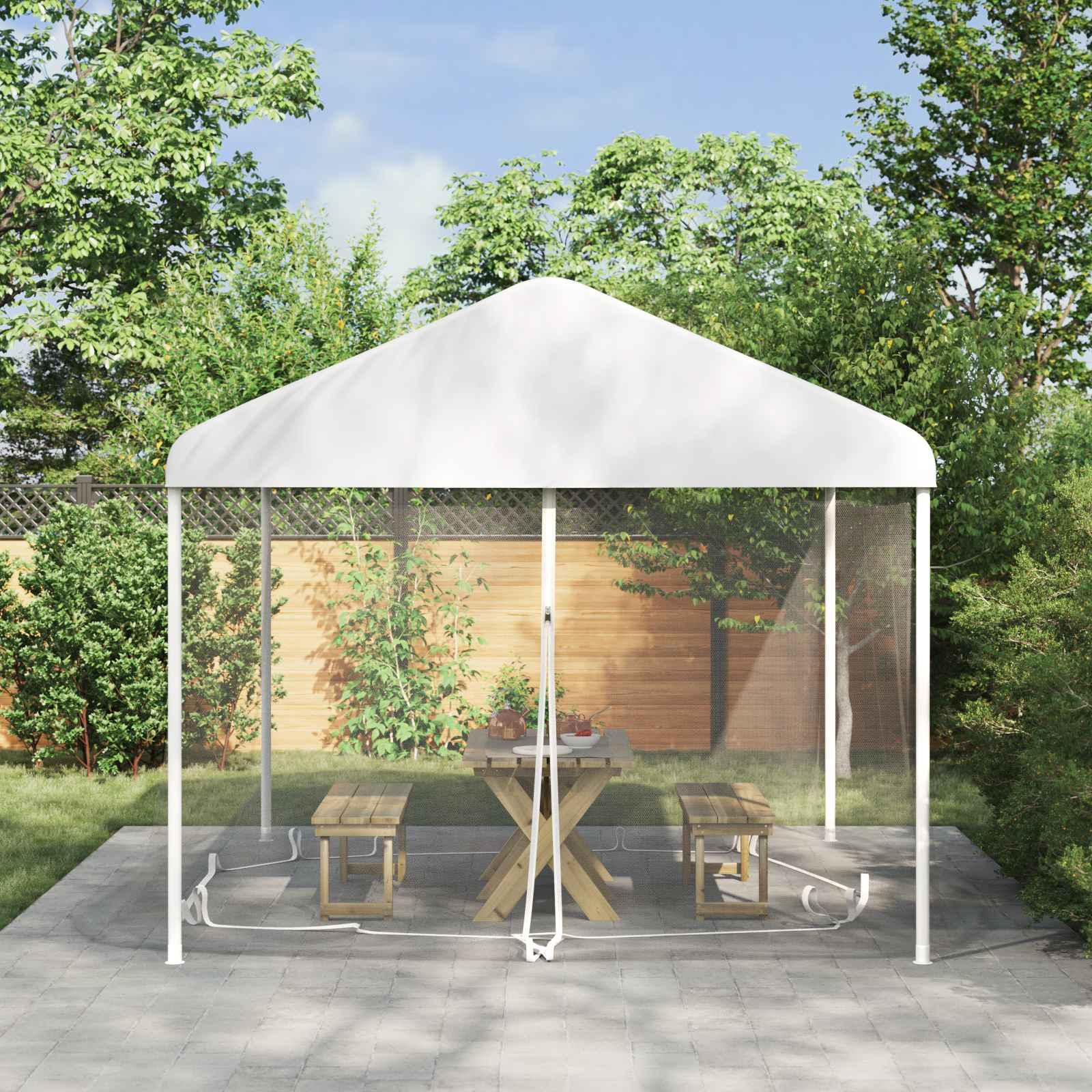 Muggennet voor het prieel 220 mesh Wit 3,6 x 3,6 x 2 cm is nu te koop bij PeponiXL, paradijselijk wonen!