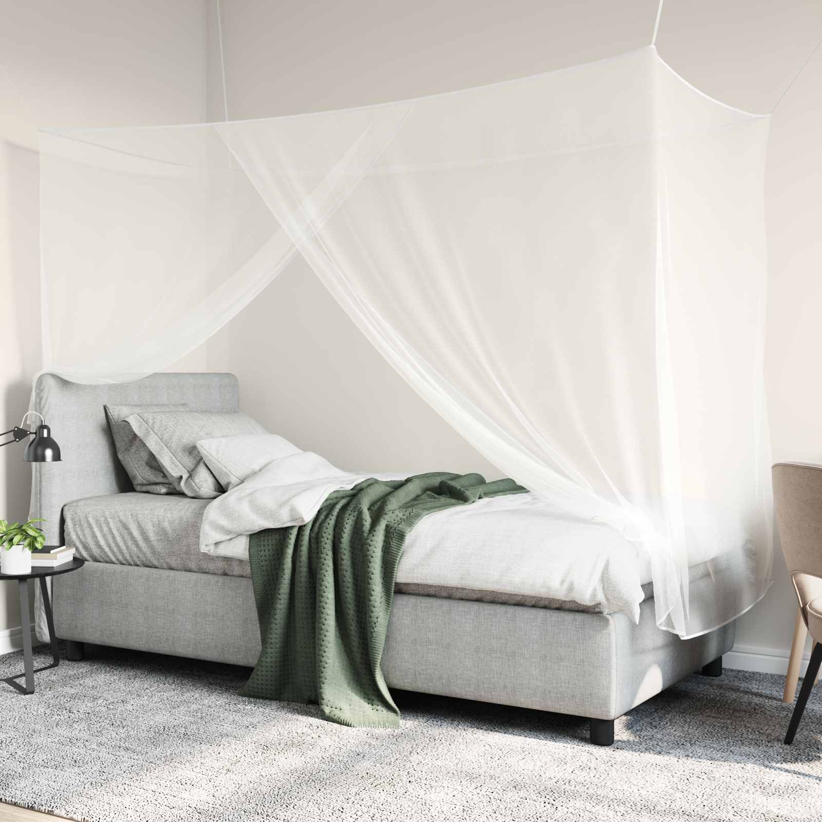 Muggennetje voor Bed 156 Gaas 3 pcs Wit Polyester is nu te koop bij PeponiXL, paradijselijk wonen!