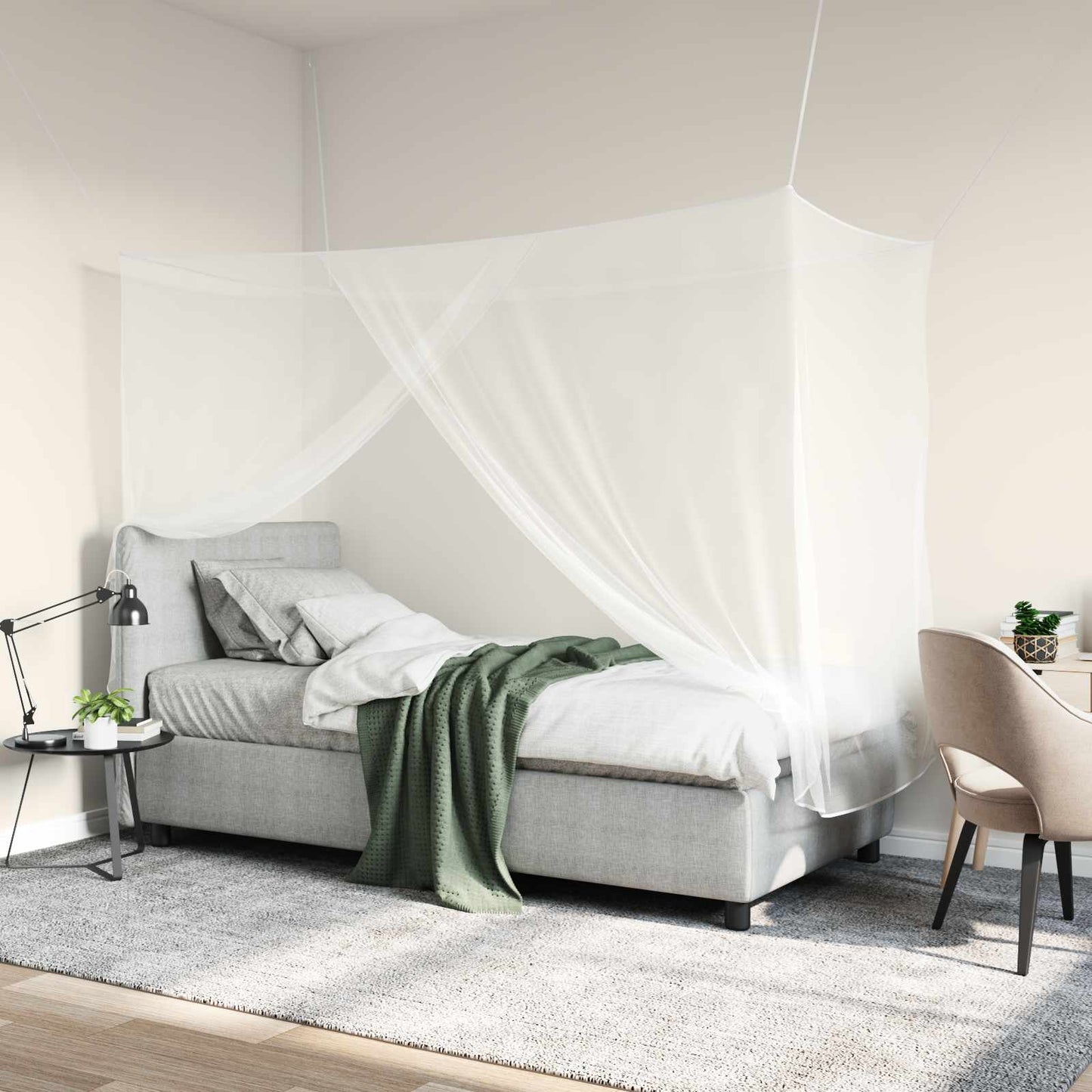 Muggennetje voor Bed 156 Gaas 3 pcs Wit Polyester is nu te koop bij PeponiXL, paradijselijk wonen!