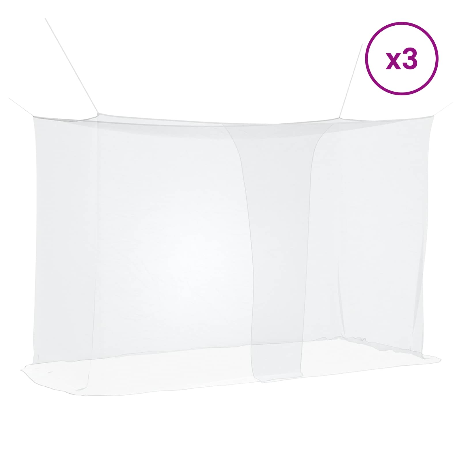 Muggennetje voor Bed 156 Gaas 3 pcs Wit Polyester is nu te koop bij PeponiXL, paradijselijk wonen!