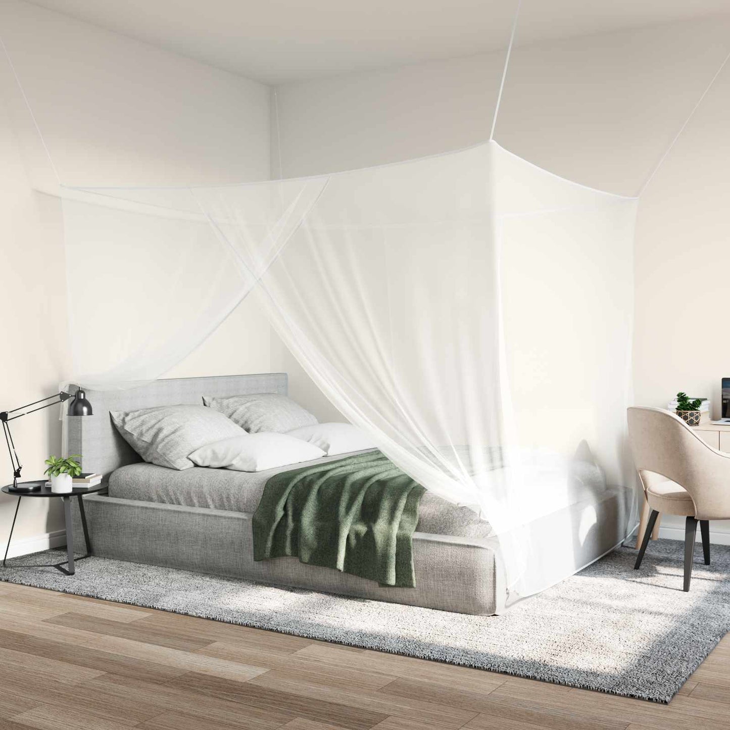 Muggennetje voor Bed 156 Gaas 3 pcs Wit Polyester is nu te koop bij PeponiXL, paradijselijk wonen!
