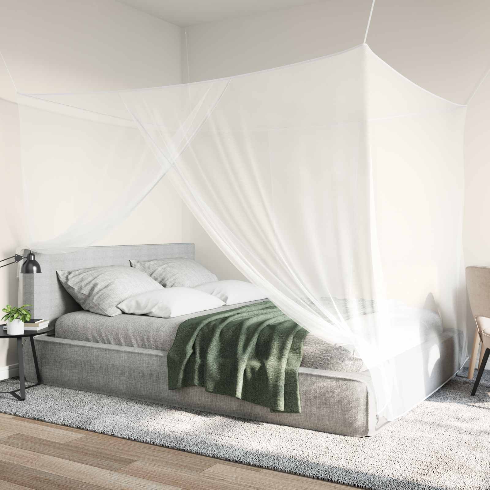 Muggennetje voor Bed 156 Gaas 3 pcs Wit Polyester is nu te koop bij PeponiXL, paradijselijk wonen!