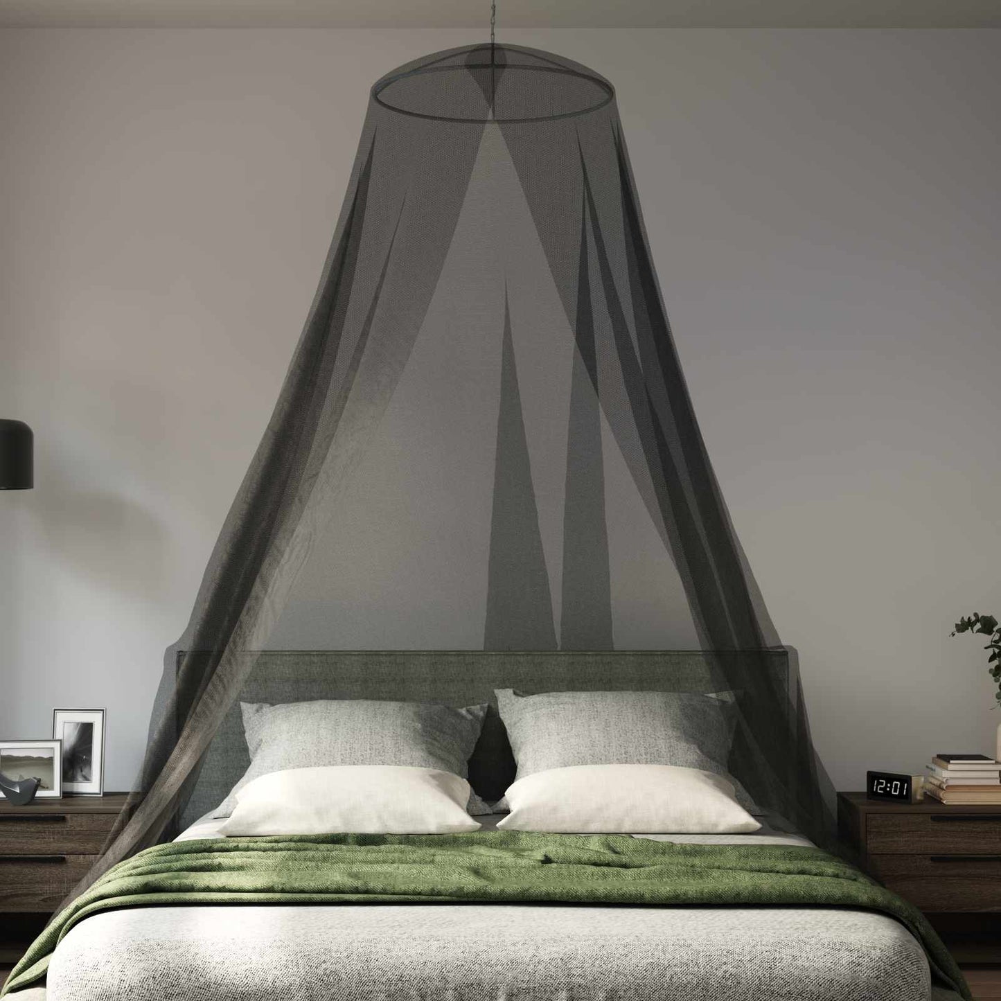 Klamboe voor bed 156 mesh Zwart ⌀56 x 220 cm Polyester is nu te koop bij PeponiXL, paradijselijk wonen!