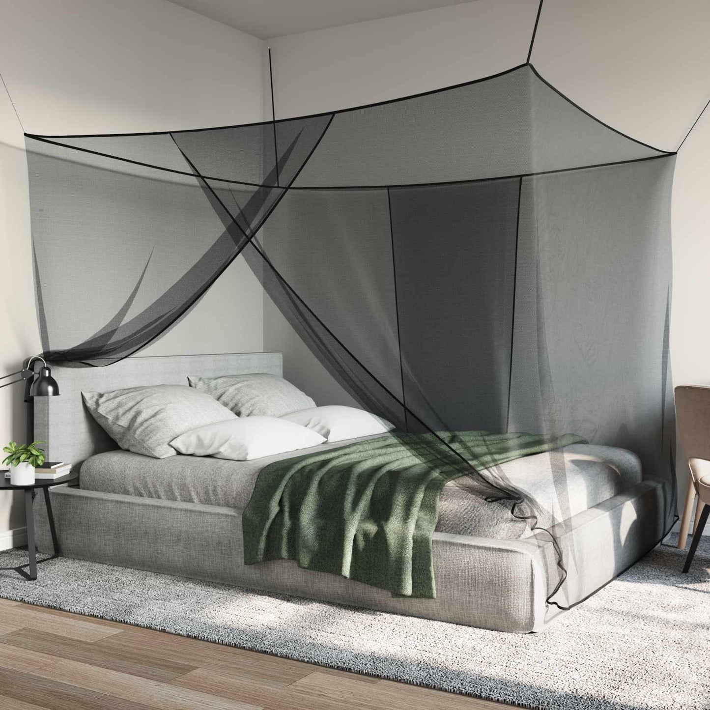 Muggennetje voor Bed 156 Gaas Zwart 220 x 200 x 210 cm is nu te koop bij PeponiXL, paradijselijk wonen!