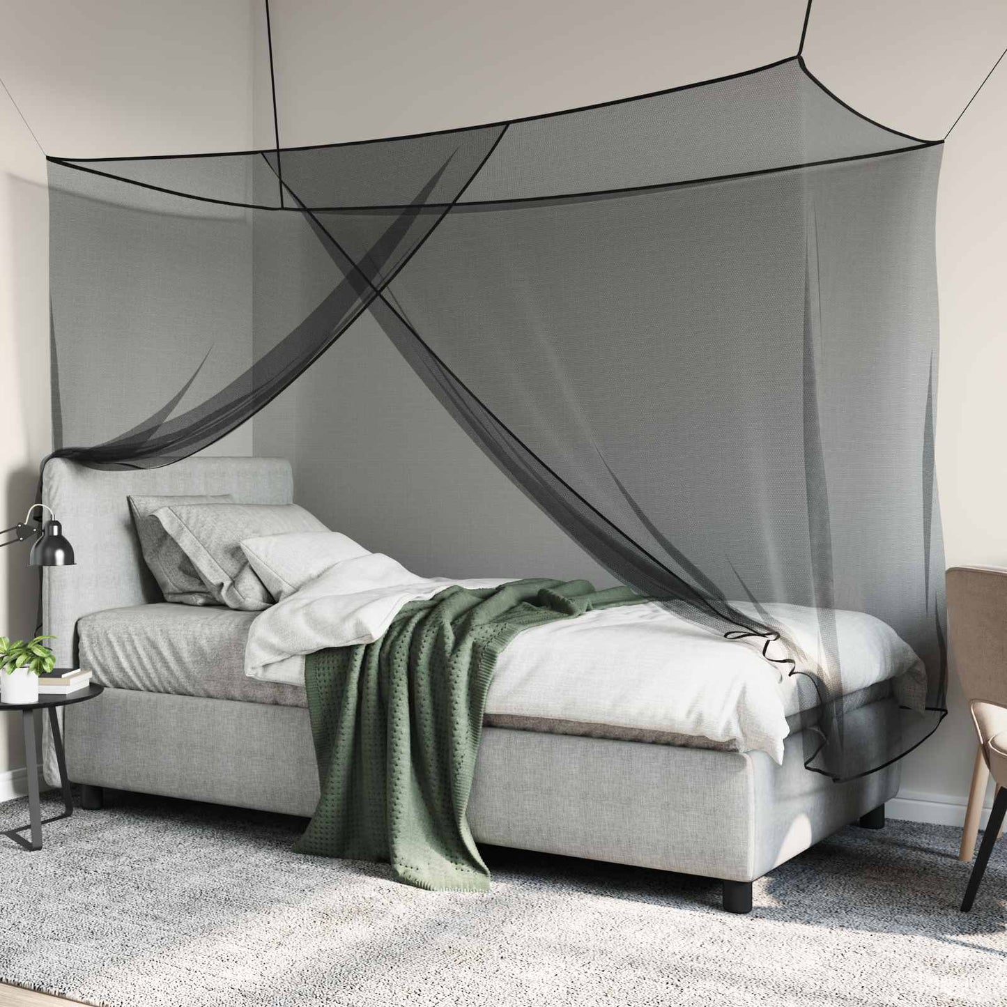 Muggennetje voor Bed 156 Gaas 3 pcs Zwart Polyester is nu te koop bij PeponiXL, paradijselijk wonen!