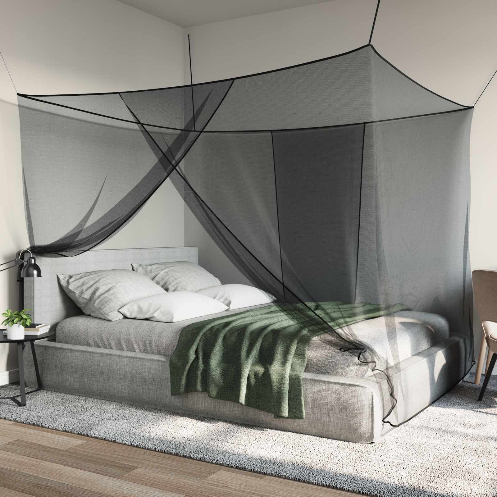 Muggennetje voor Bed 156 Gaas 3 pcs Zwart Polyester is nu te koop bij PeponiXL, paradijselijk wonen!