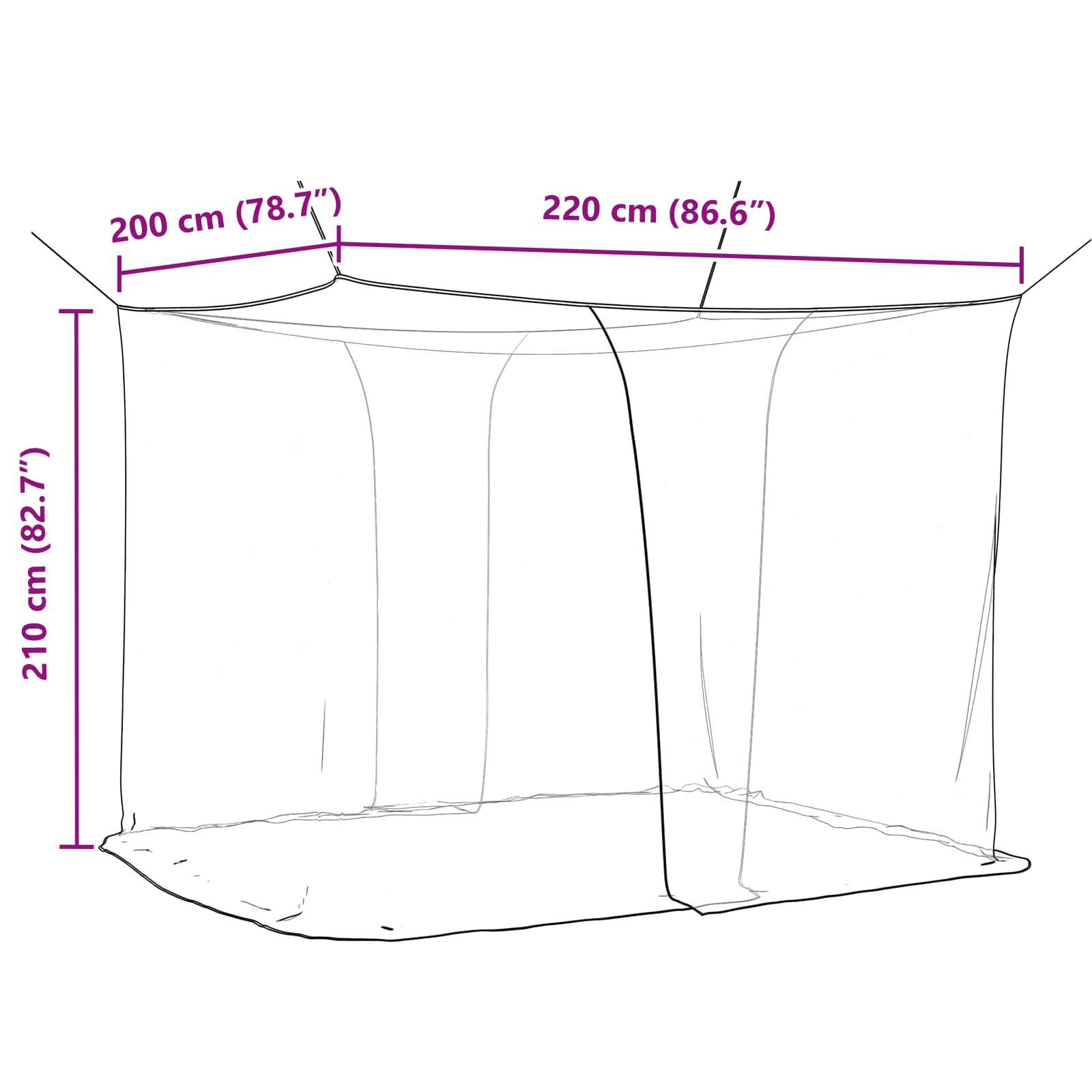 Muggennetje voor Bed 156 Gaas 3 pcs Zwart Polyester is nu te koop bij PeponiXL, paradijselijk wonen!
