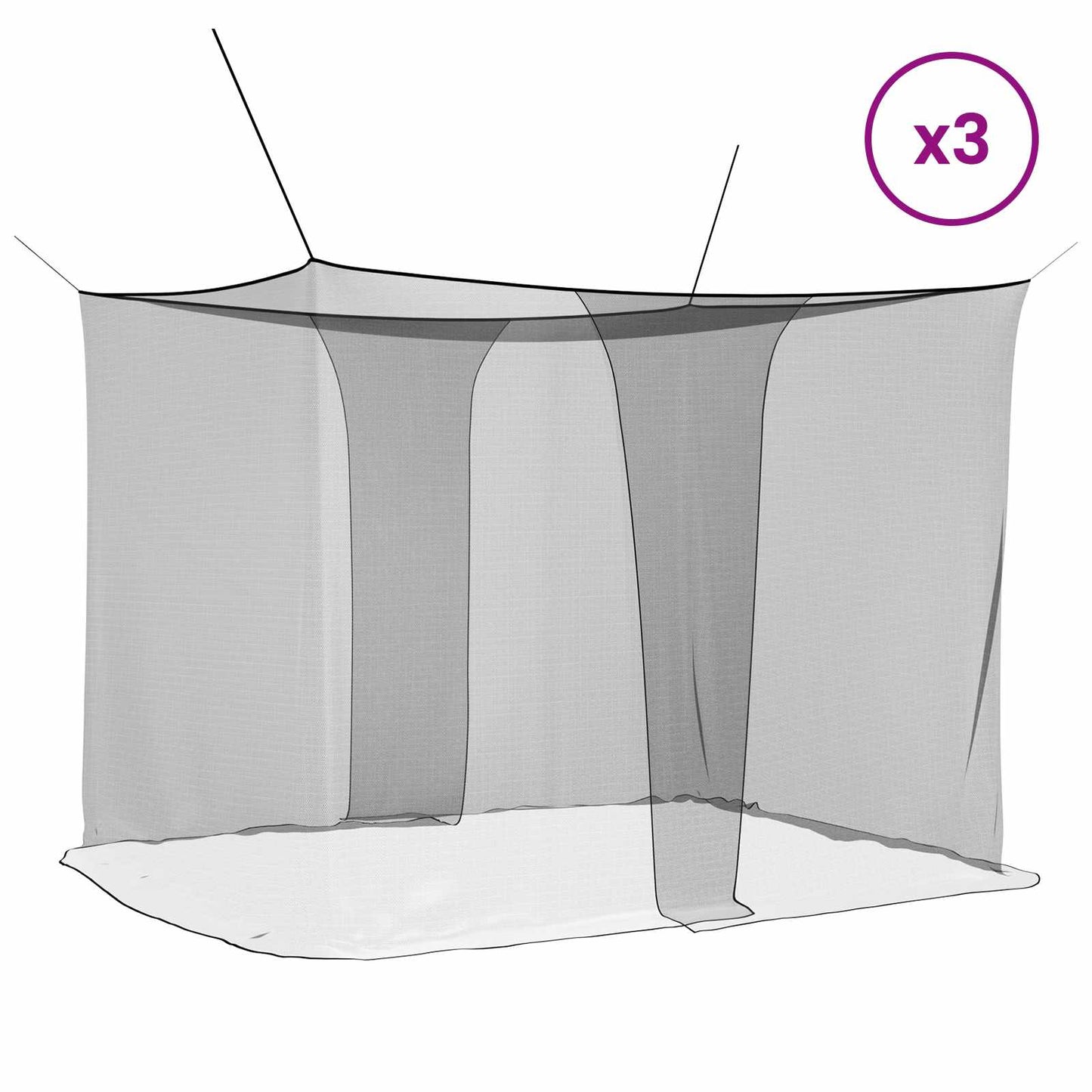 Muggennetje voor Bed 156 Gaas 3 pcs Zwart Polyester is nu te koop bij PeponiXL, paradijselijk wonen!