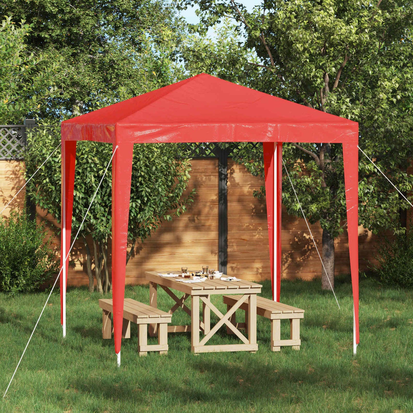 Partytent 200 x 200 x 240 cm Rood PE en staal is nu te koop bij PeponiXL, paradijselijk wonen!