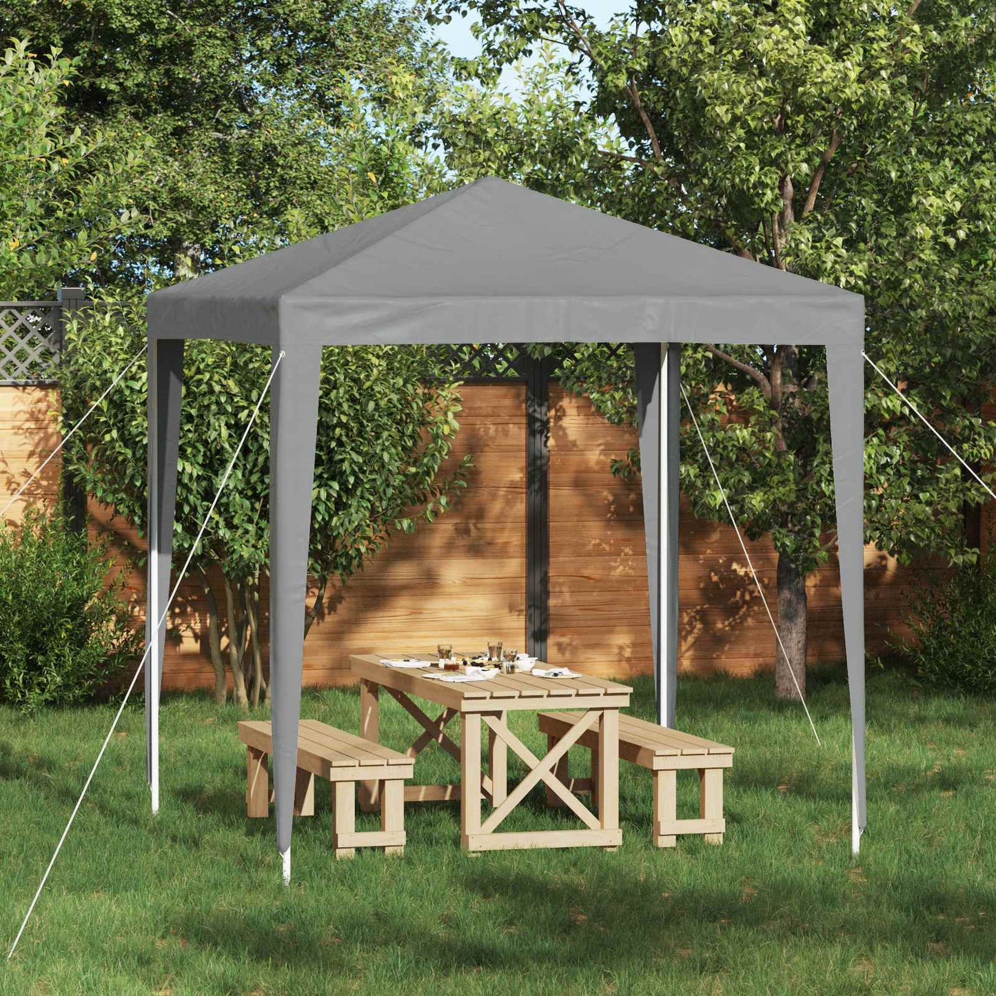 Partytent 200 x 200 x 240 cm Lichtgrijs PE en staal is nu te koop bij PeponiXL, paradijselijk wonen!