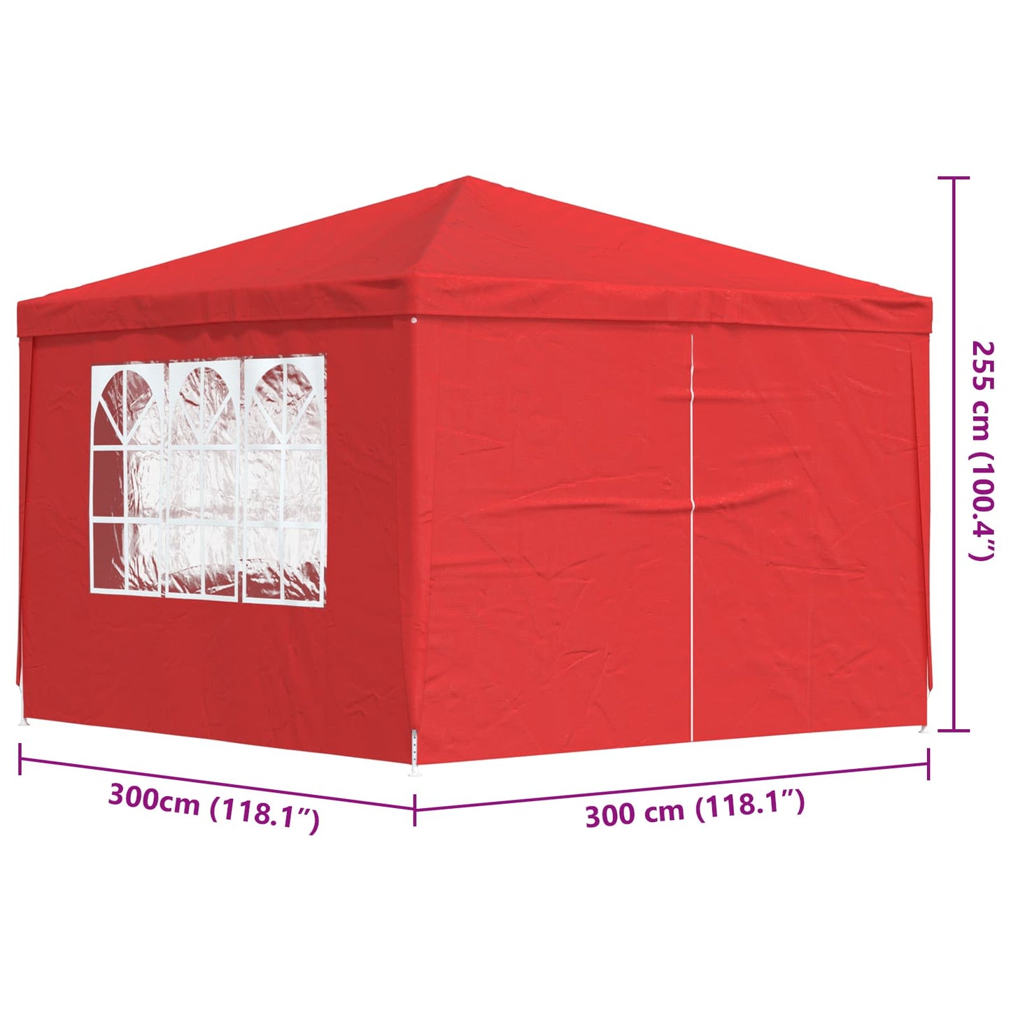 Partytent 300 x 300 x 255 cm Rood PE en staal is nu te koop bij PeponiXL, paradijselijk wonen!