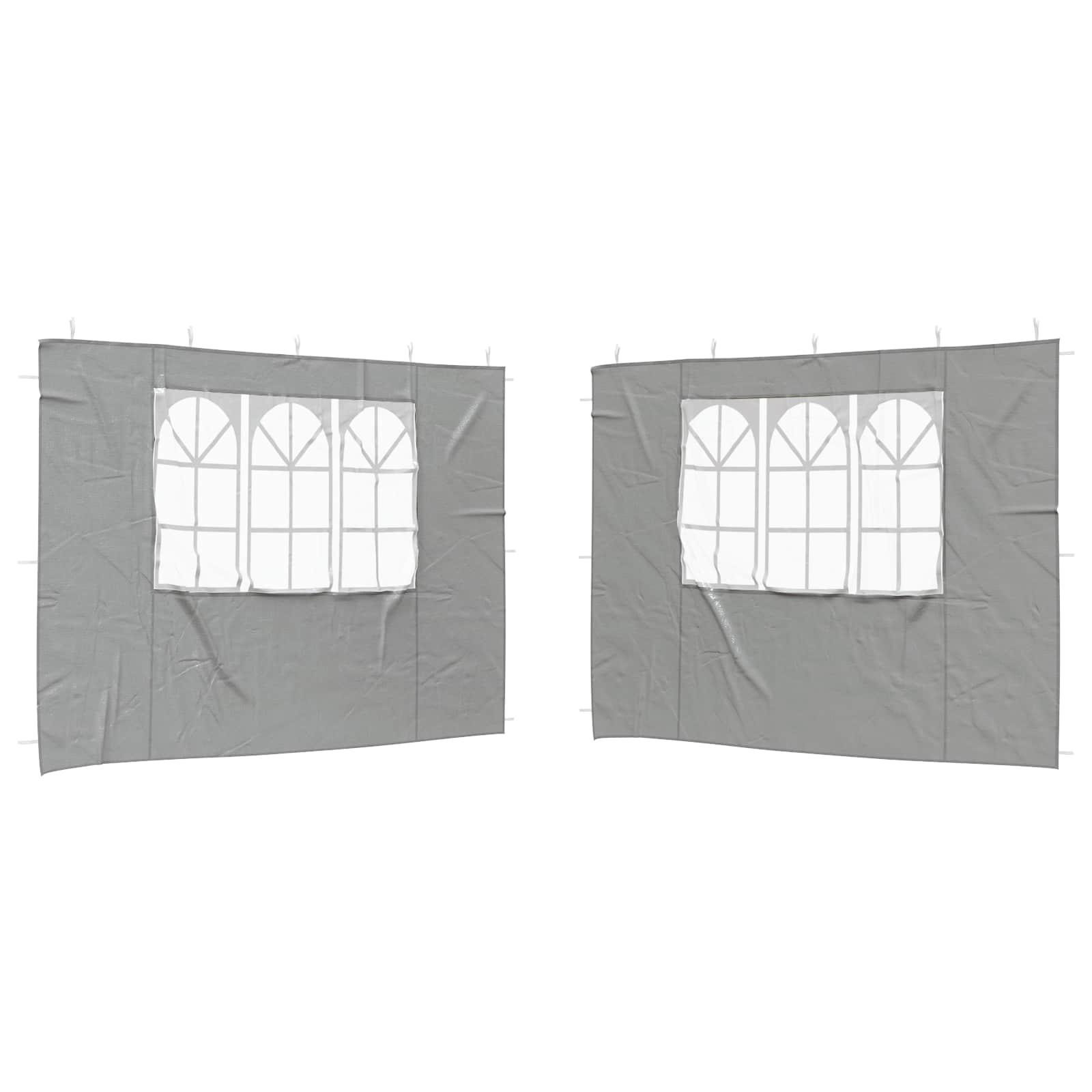 Party Tent Zijwand 2 pcs 300 x 195 cm Lichtgrijs PE en staal is nu te koop bij PeponiXL, paradijselijk wonen!