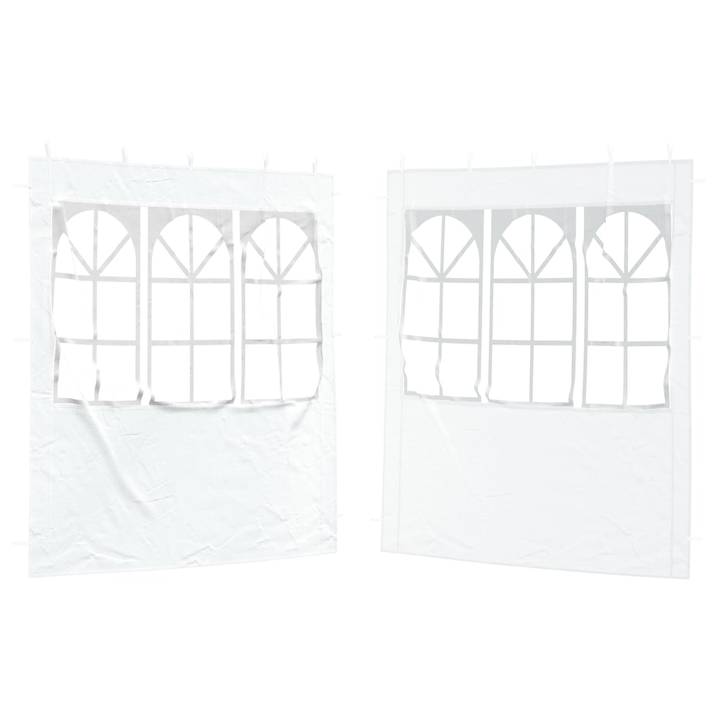 Party Tent Zijwand 2 pcs 200 x 195 cm Wit PE en staal is nu te koop bij PeponiXL, paradijselijk wonen!