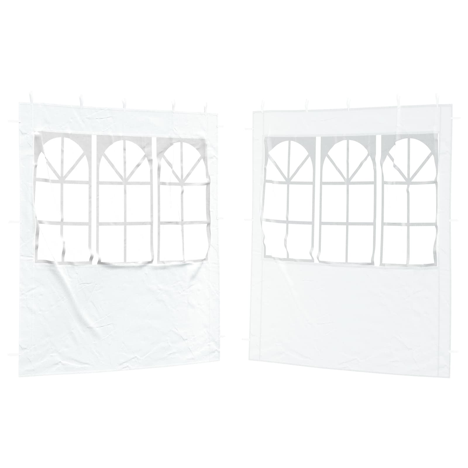 Party Tent Zijwand 2 pcs 200 x 195 cm Wit PE en staal is nu te koop bij PeponiXL, paradijselijk wonen!