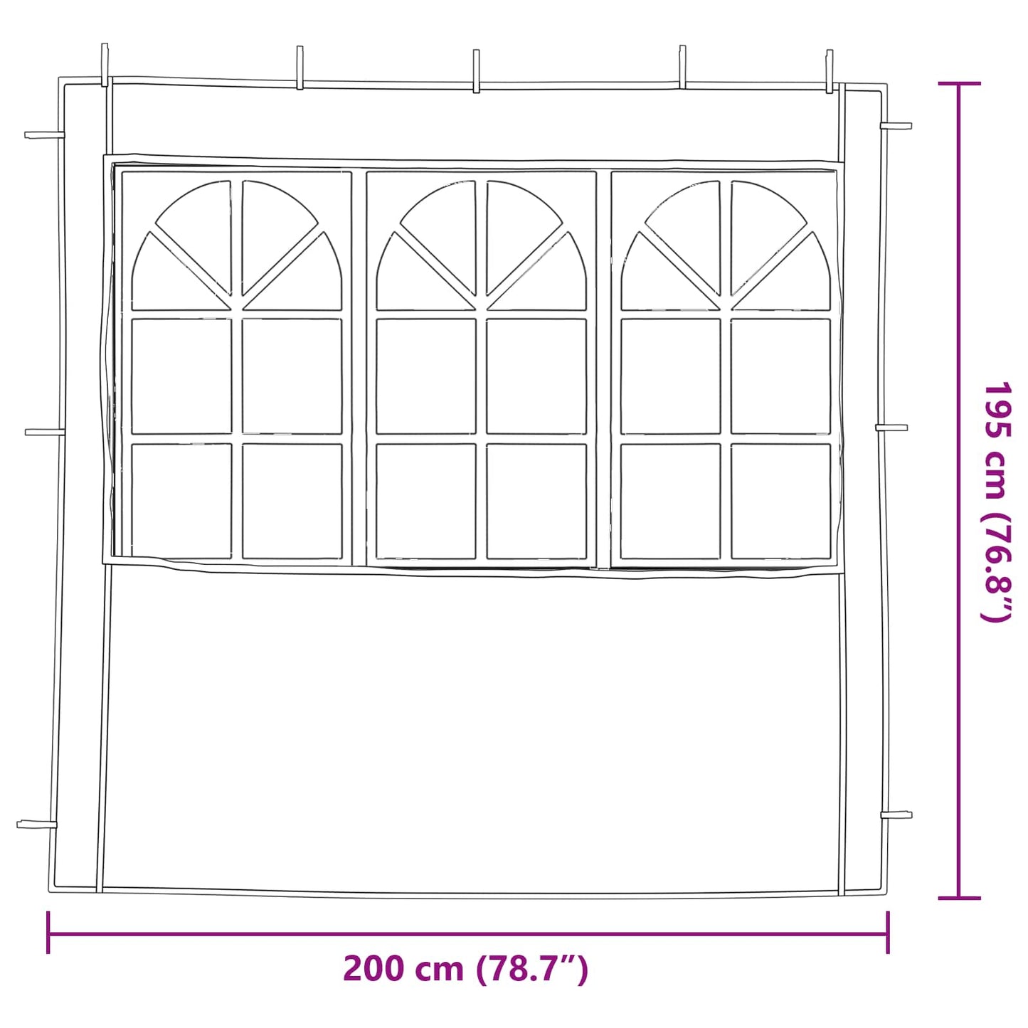 Party Tent Zijwand 2 pcs 200 x 195 cm Blauw PE en staal is nu te koop bij PeponiXL, paradijselijk wonen!