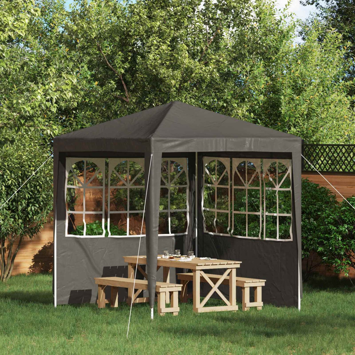 Party Tent Zijwand 2 pcs 200 x 195 cm Antracietkleurig is nu te koop bij PeponiXL, paradijselijk wonen!