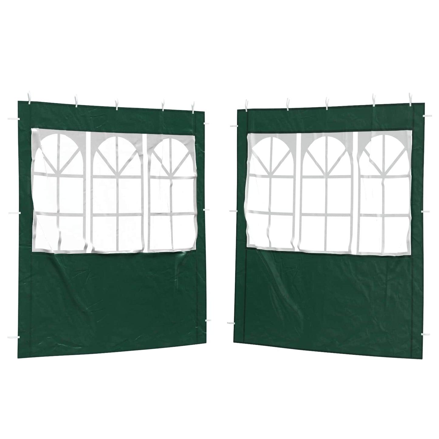 Party Tent Zijwand 2 pcs 200 x 195 cm Groen PE en staal is nu te koop bij PeponiXL, paradijselijk wonen!