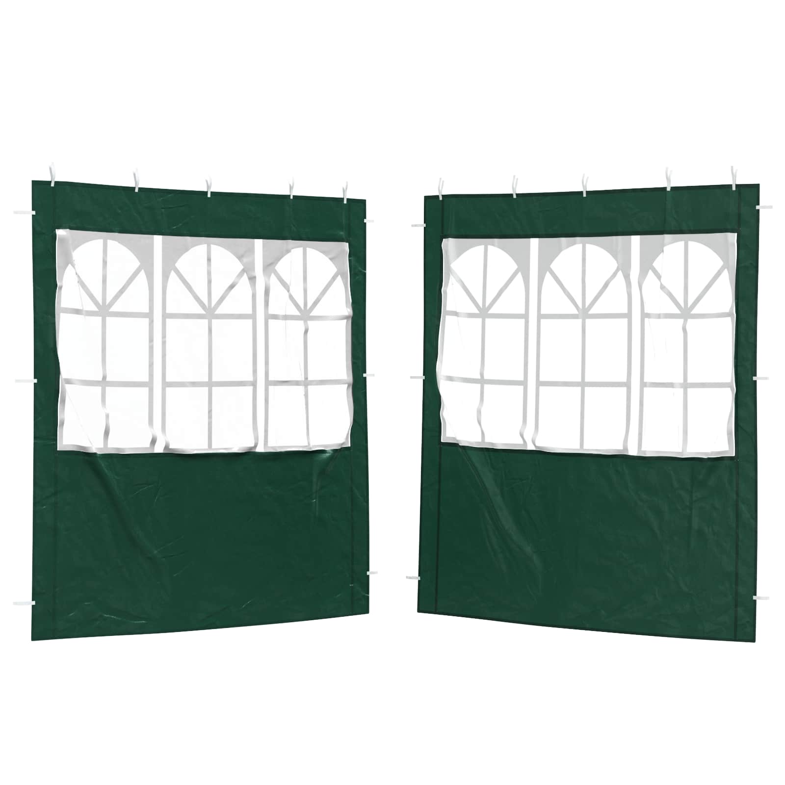 Party Tent Zijwand 2 pcs 200 x 195 cm Groen PE en staal is nu te koop bij PeponiXL, paradijselijk wonen!