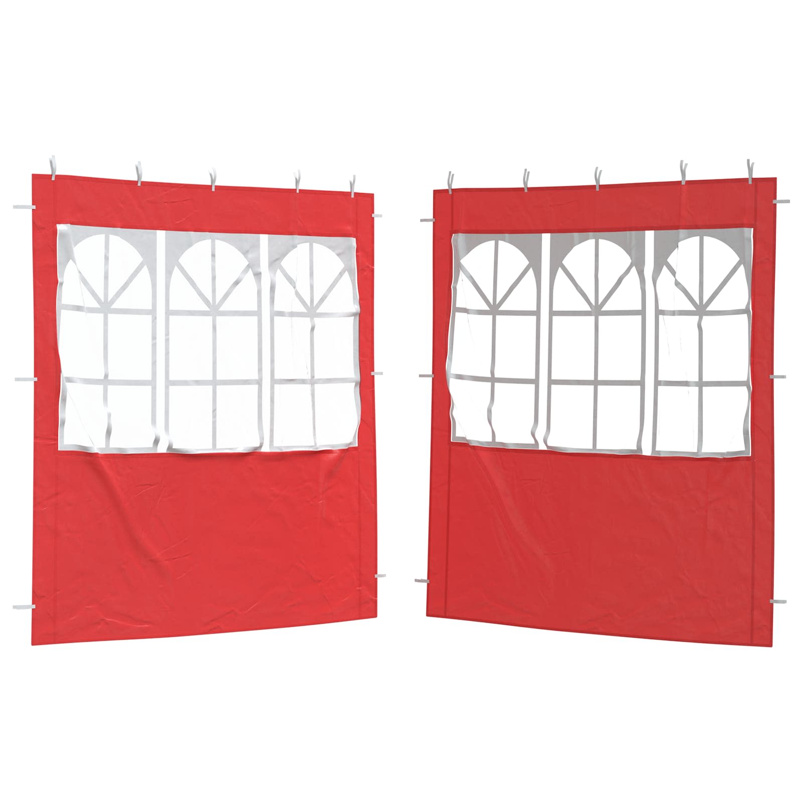 Party Tent Zijwand 2 pcs 200 x 195 cm Rood PE en staal is nu te koop bij PeponiXL, paradijselijk wonen!