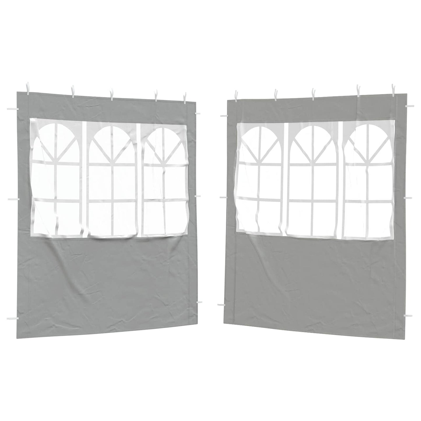 Party Tent Zijwand 2 pcs 200 x 195 cm Lichtgrijs PE en staal is nu te koop bij PeponiXL, paradijselijk wonen!