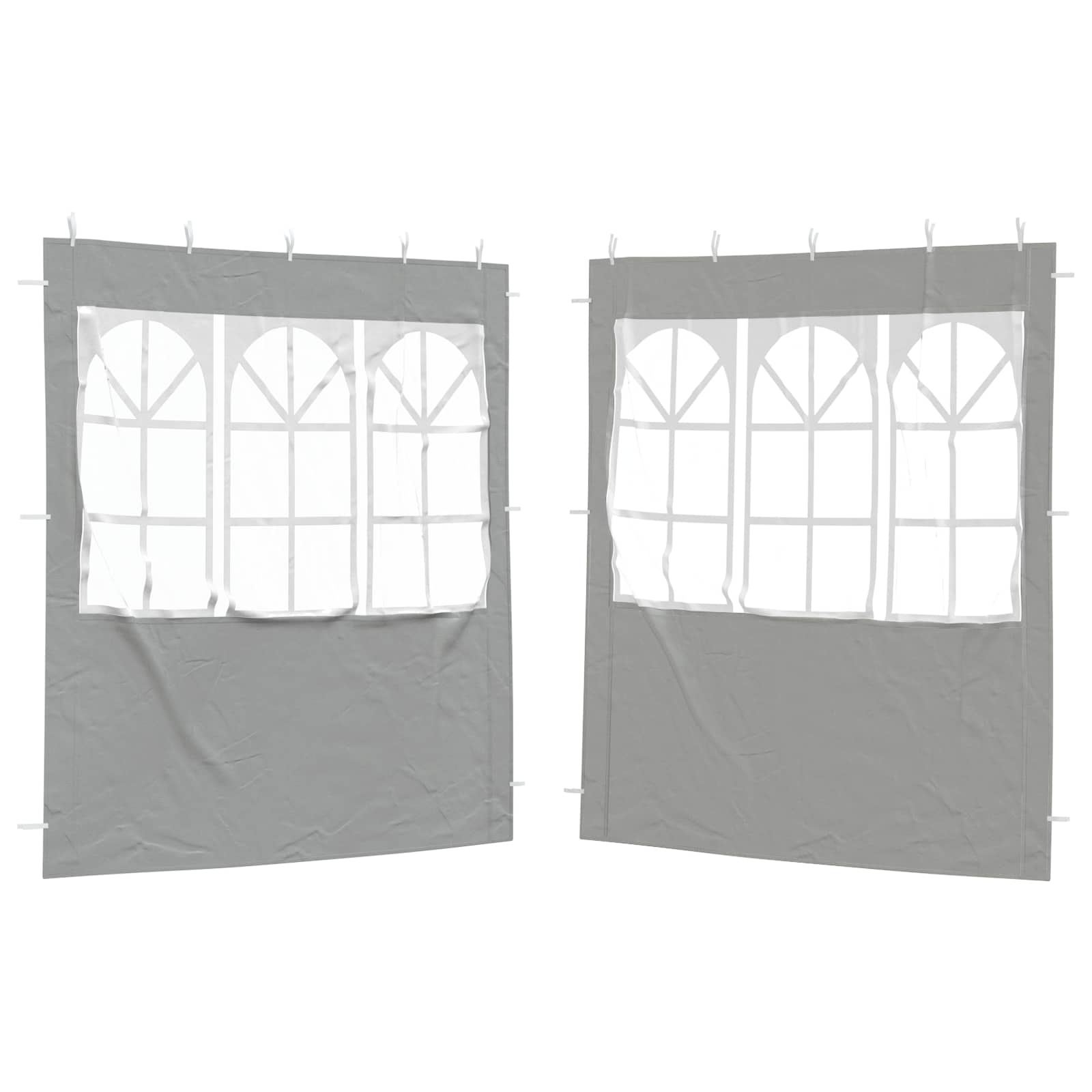Party Tent Zijwand 2 pcs 200 x 195 cm Lichtgrijs PE en staal is nu te koop bij PeponiXL, paradijselijk wonen!