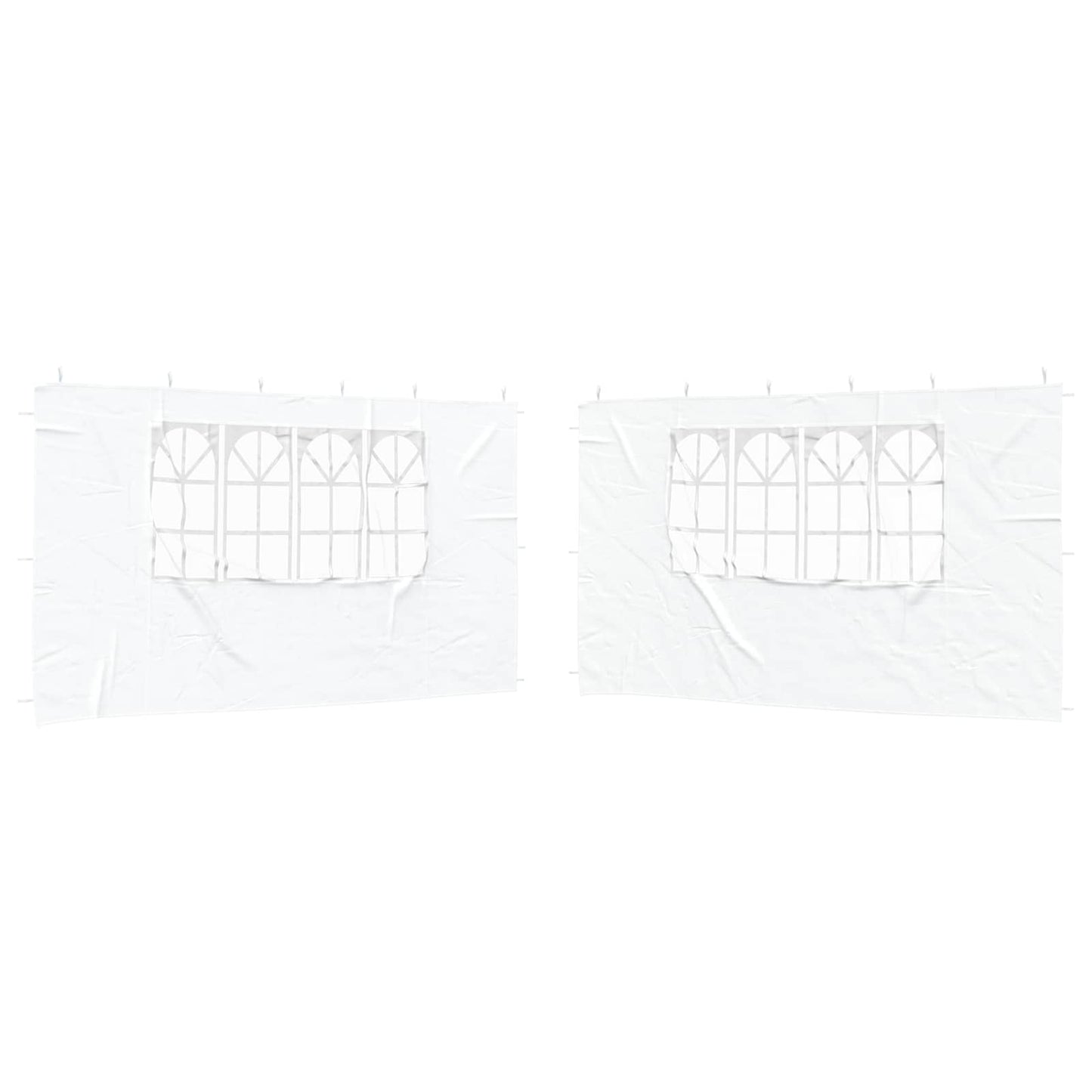 Party Tent Zijwand 2 pcs 400 x 195 cm Wit PE en staal is nu te koop bij PeponiXL, paradijselijk wonen!
