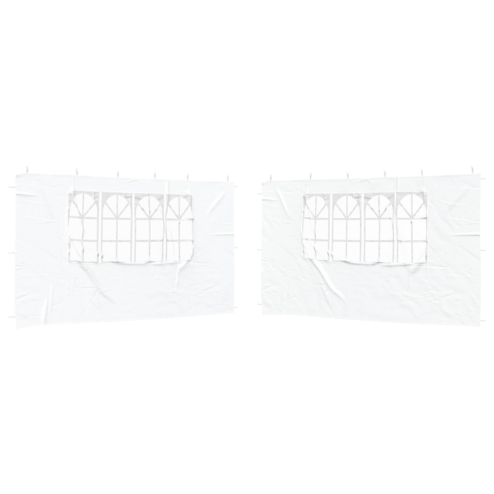 Party Tent Zijwand 2 pcs 400 x 195 cm Wit PE en staal is nu te koop bij PeponiXL, paradijselijk wonen!