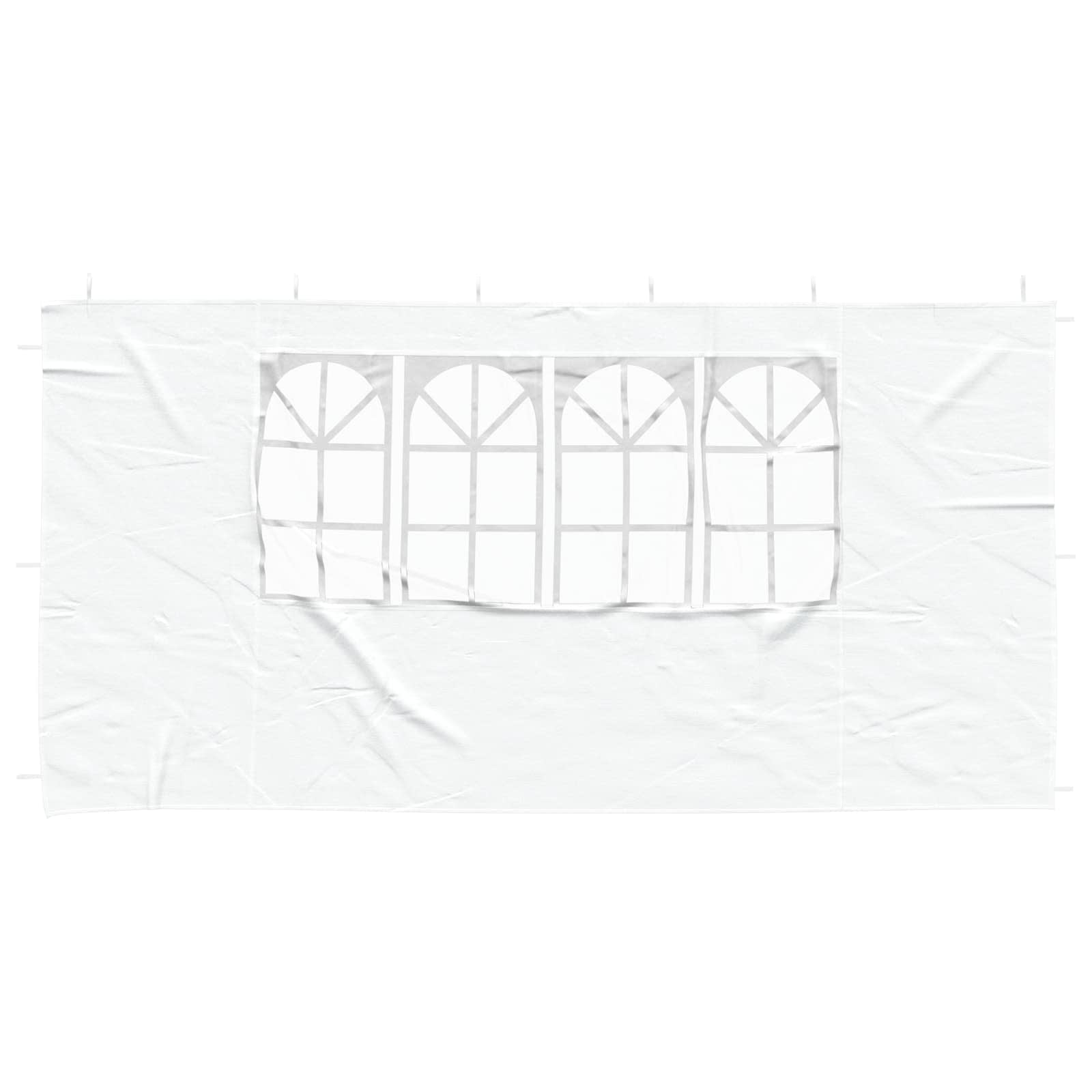 Party Tent Zijwand 2 pcs 400 x 195 cm Wit PE en staal is nu te koop bij PeponiXL, paradijselijk wonen!