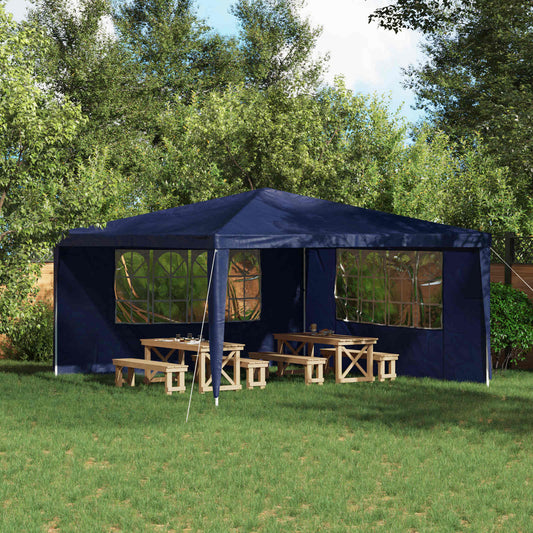 Party Tent Zijwand 2 pcs 400 x 195 cm Blauw PE en staal is nu te koop bij PeponiXL, paradijselijk wonen!
