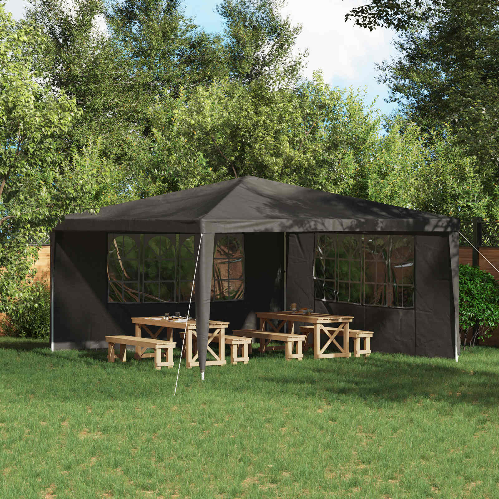Party Tent Zijwand 2 pcs 400 x 195 cm Antracietkleurig is nu te koop bij PeponiXL, paradijselijk wonen!